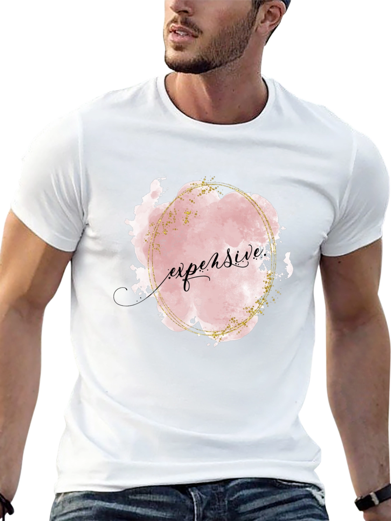Expensive Graphic Print Black T-Shirt