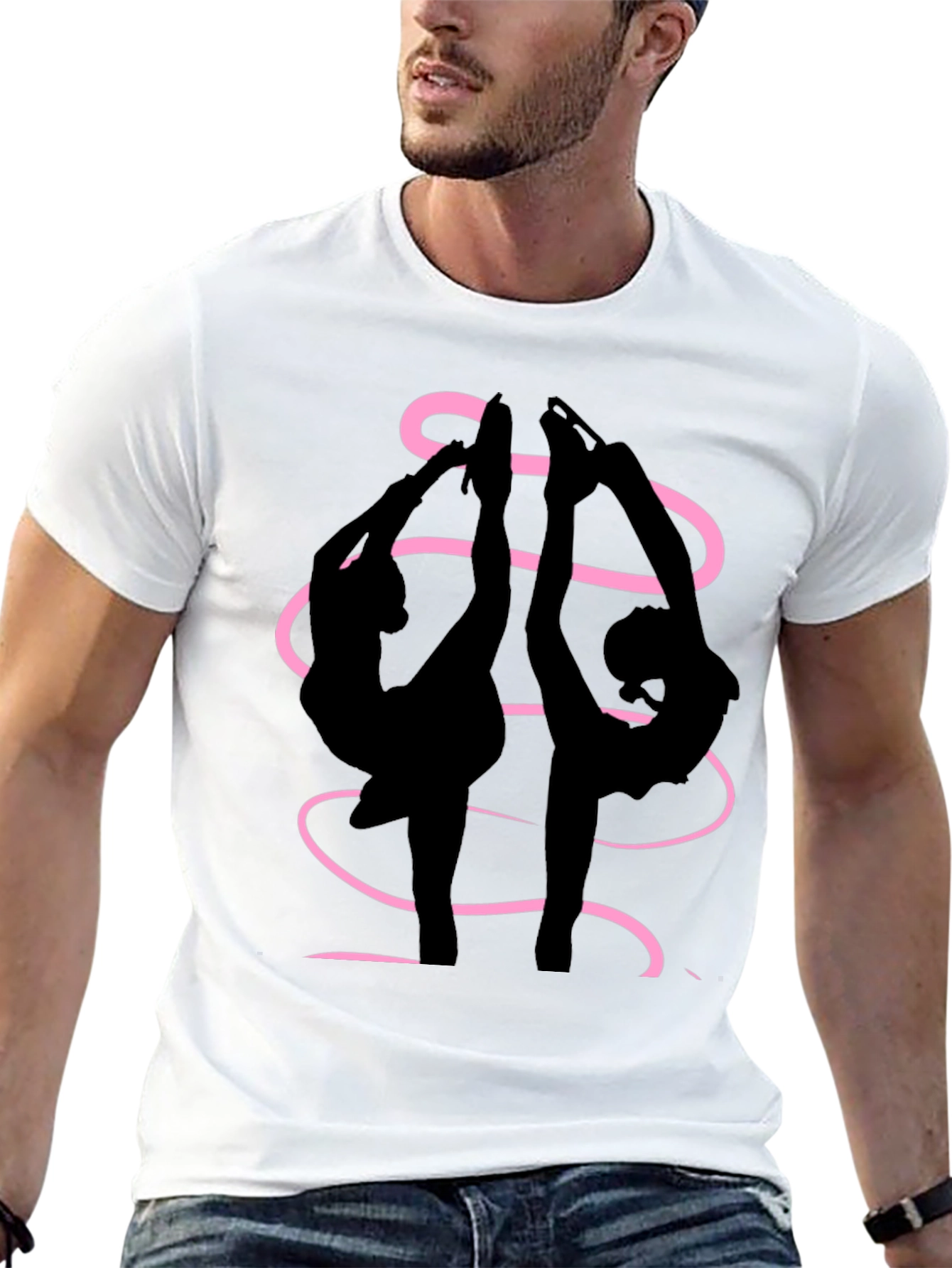 Figure Skaters Graphic Tee - Black Cotton Blend