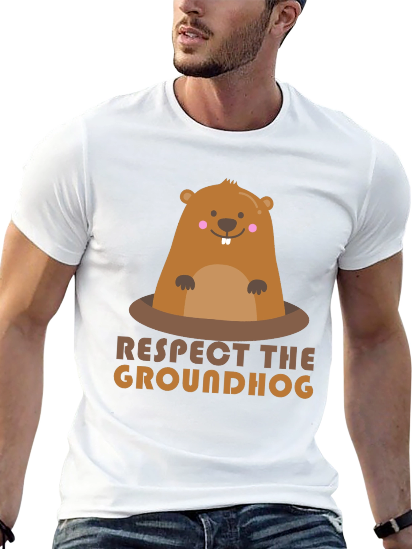 Respect the Groundhog Graphic T-Shirt