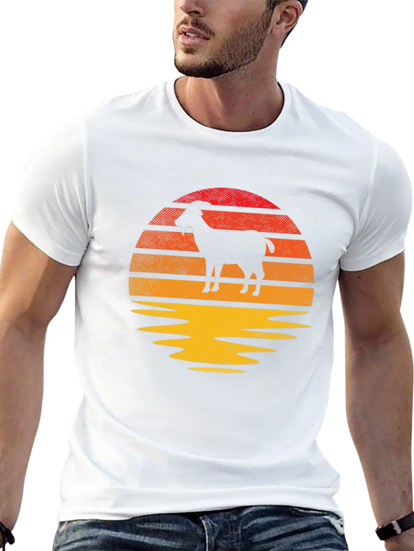 Goat Sunset Graphic Tee