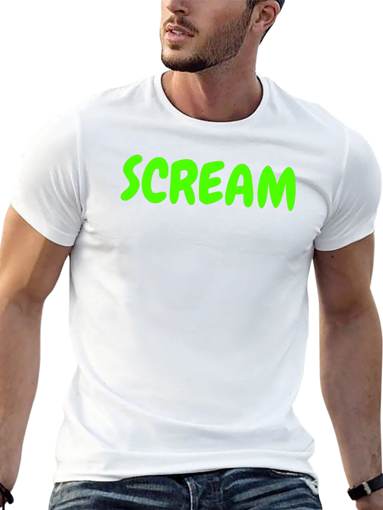 Scream Graphic Tee - Black Cotton Blend T-Shirt