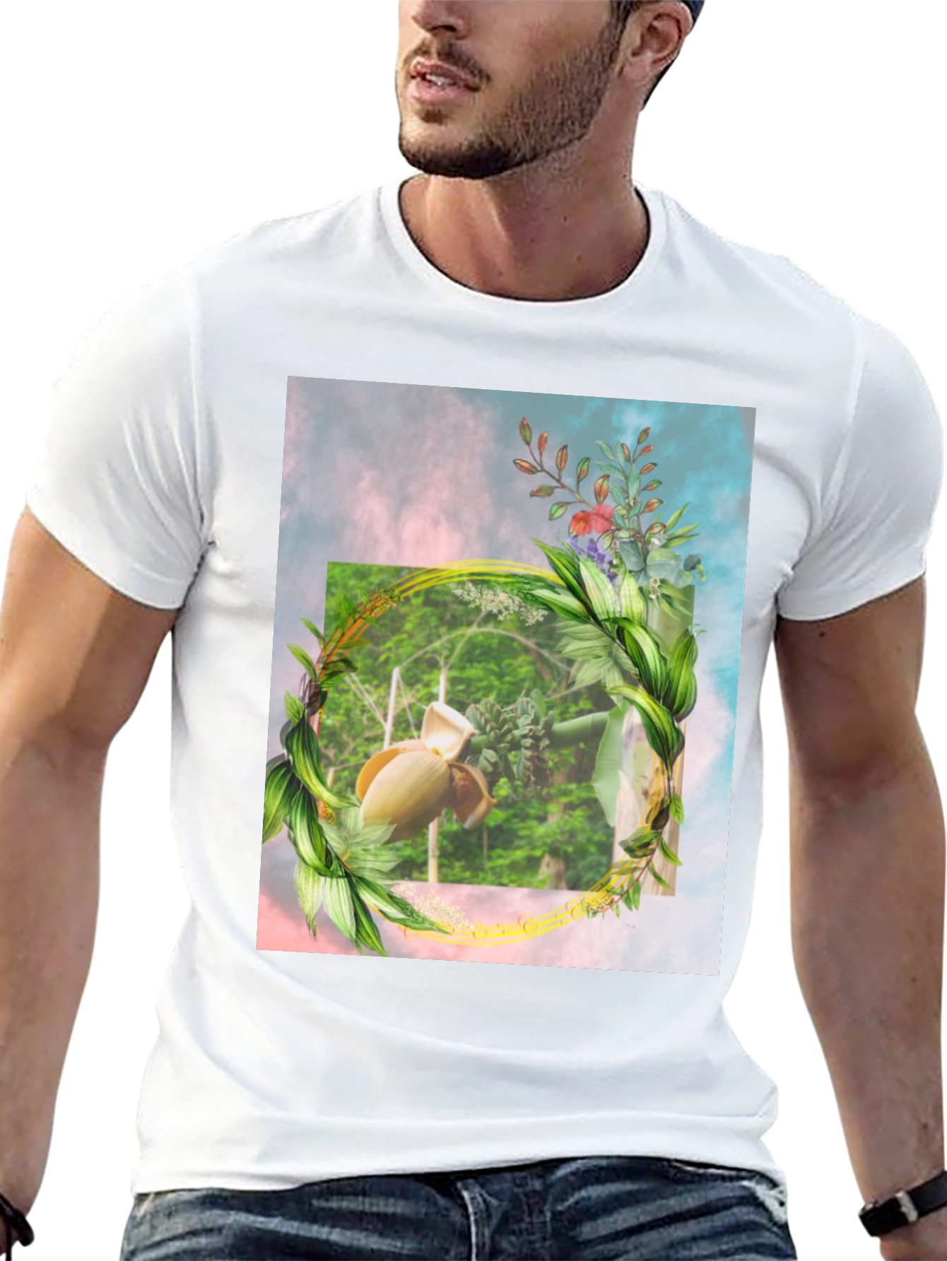 Botanical Banana Blossom Graphic T-Shirt