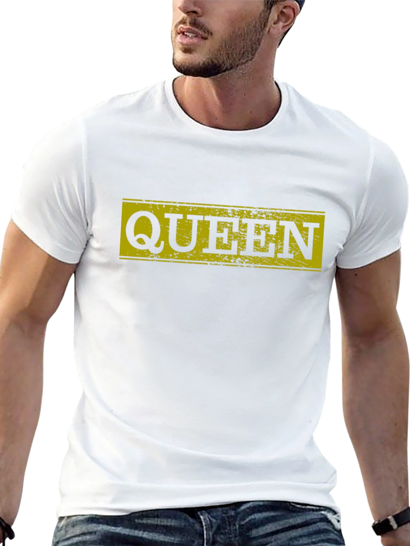 Queen Distressed Graphic Tee - Black Cotton T-Shirt