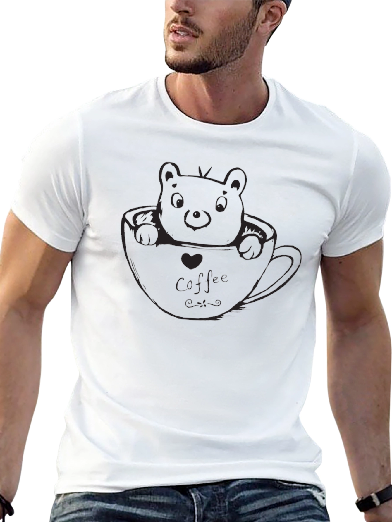 Cute Bear in Cup Graphic Tee