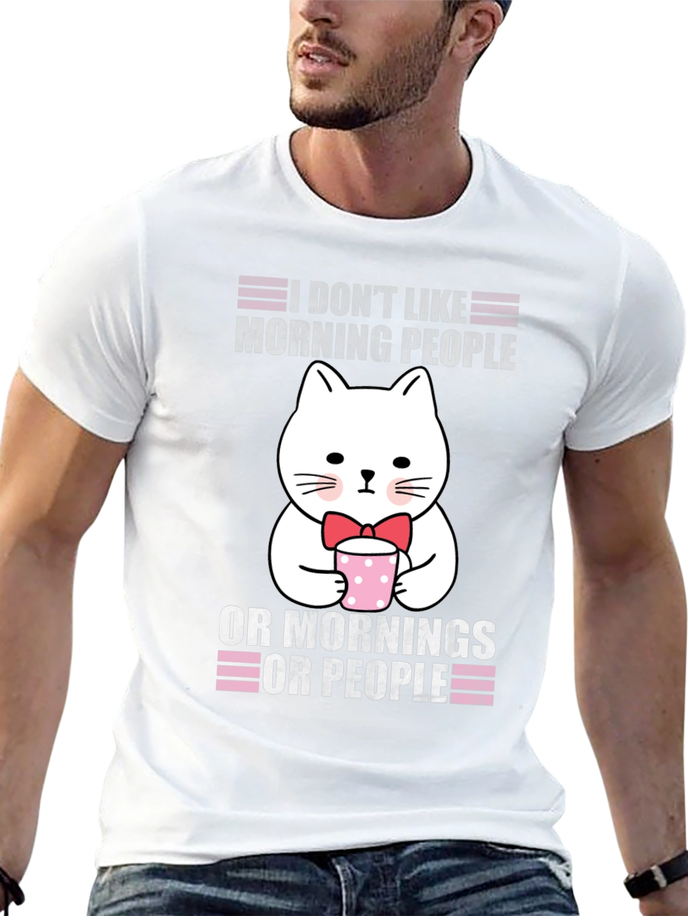 Funny Cat Morning People T-Shirt
