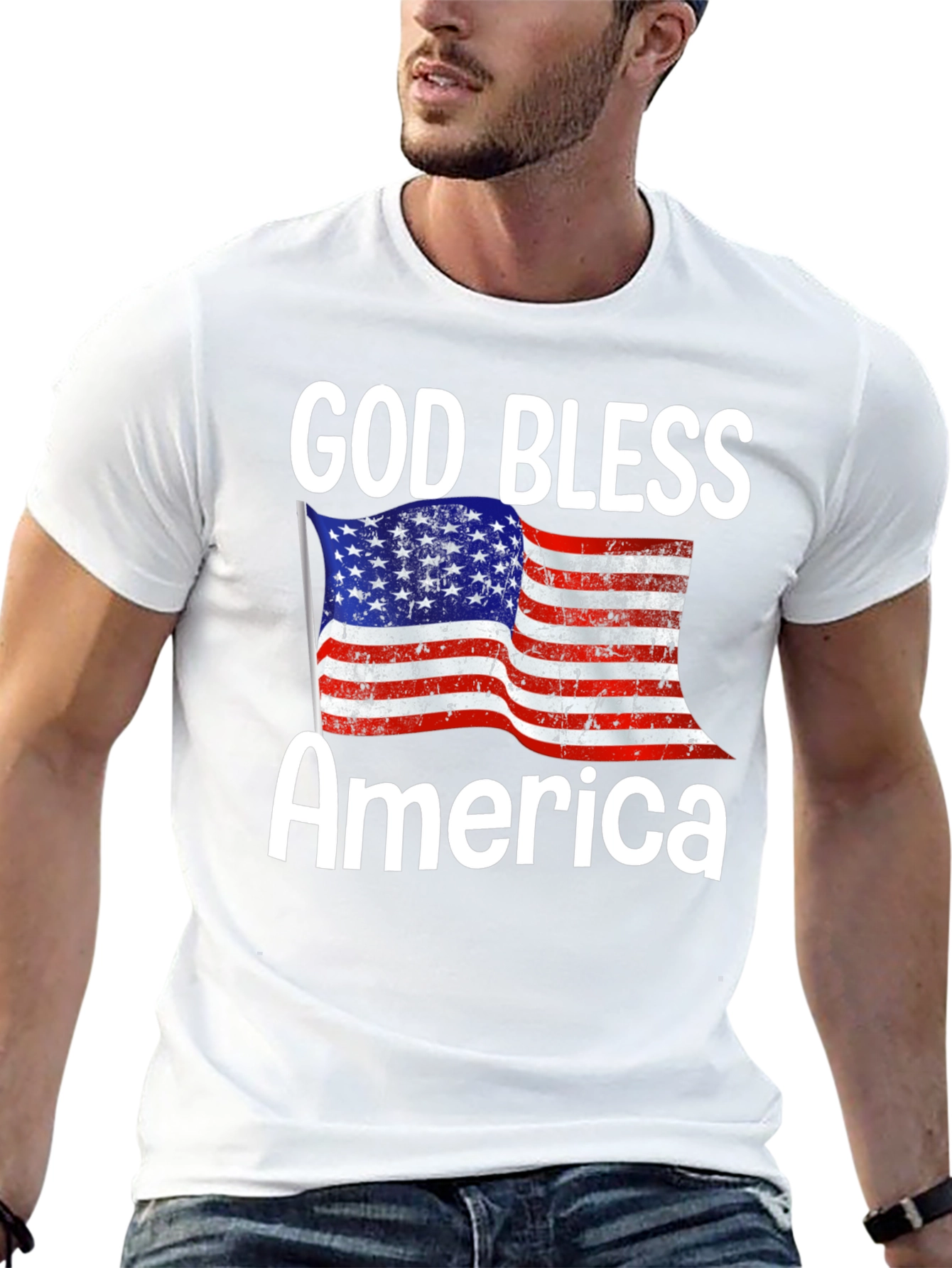 God Bless America T-Shirt - Patriotic USA Flag Tee
