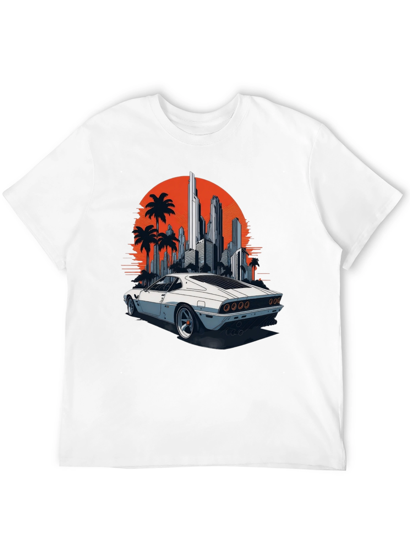 Retro Car Cityscape T-Shirt - Cool Graphic Tee