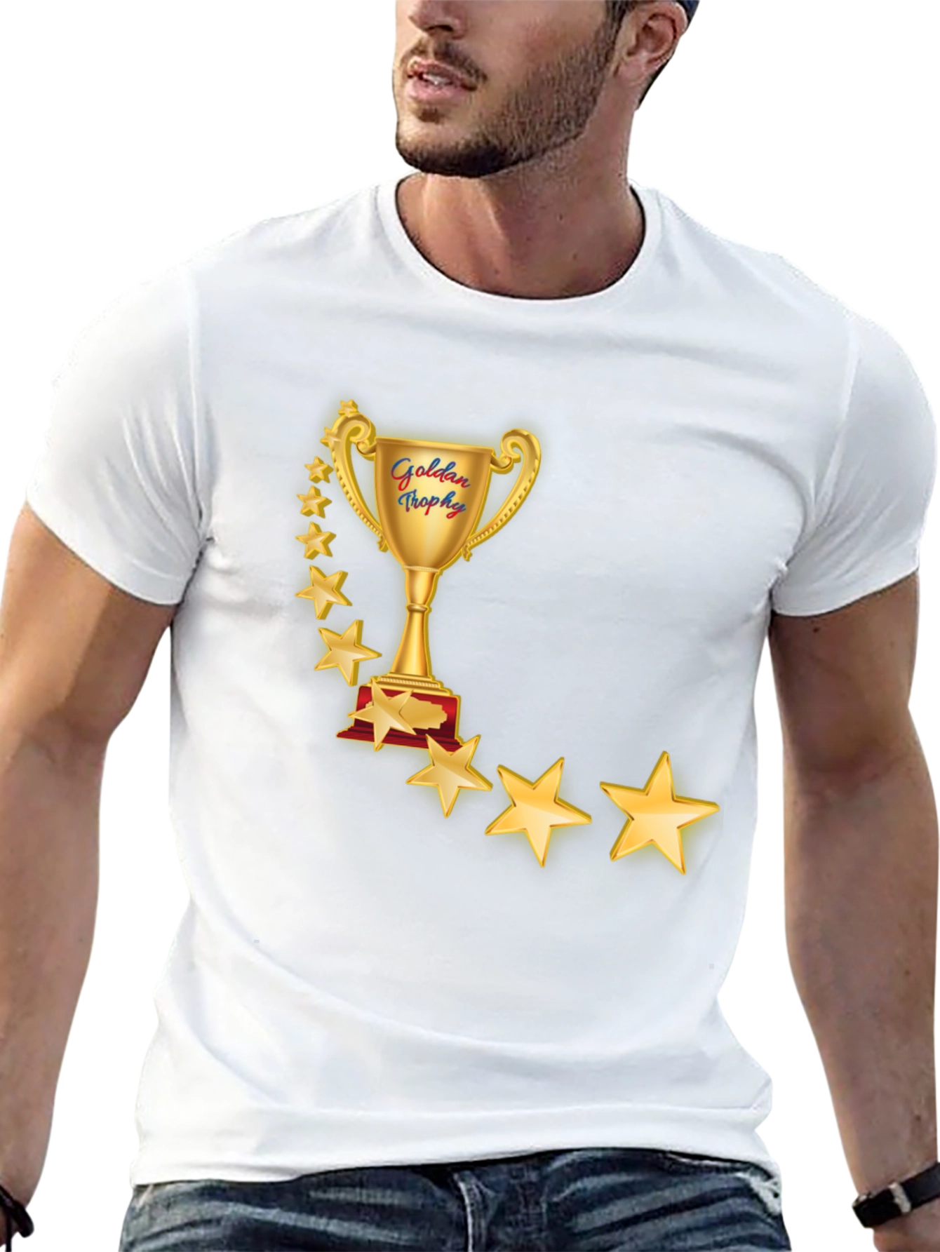 Golden Trophy Star T-Shirt - Premium Comfort