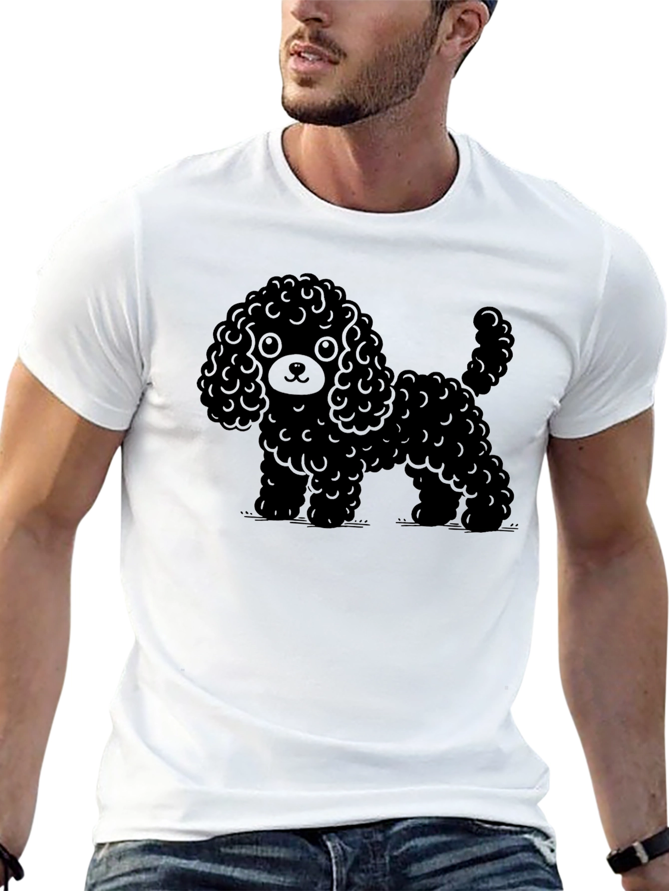 Black Poodle Graphic Tee - Unisex Casual Shirt
