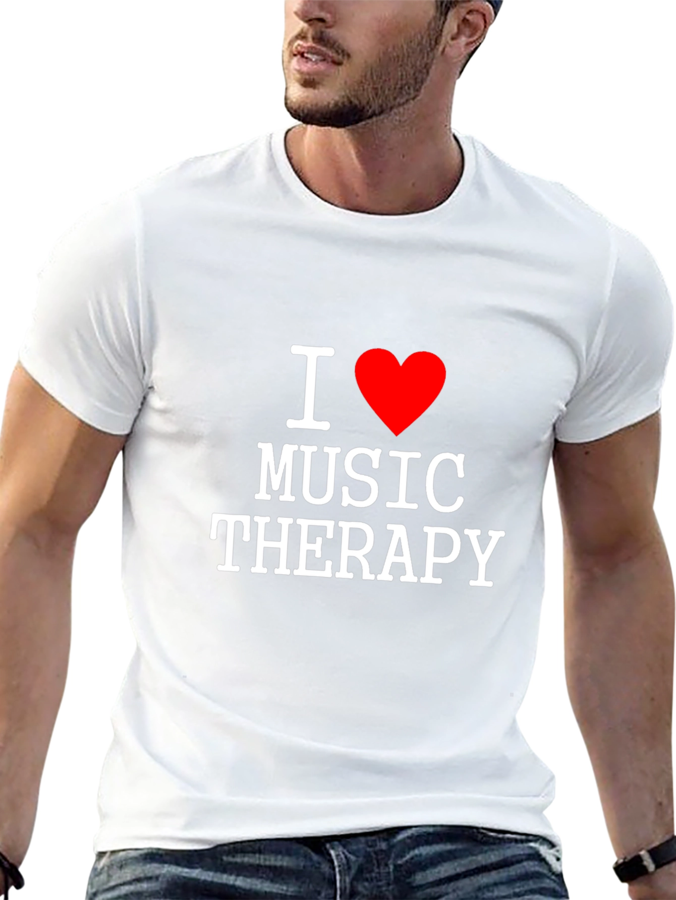 I Love Music Therapy T-Shirt - Black Cotton Tee