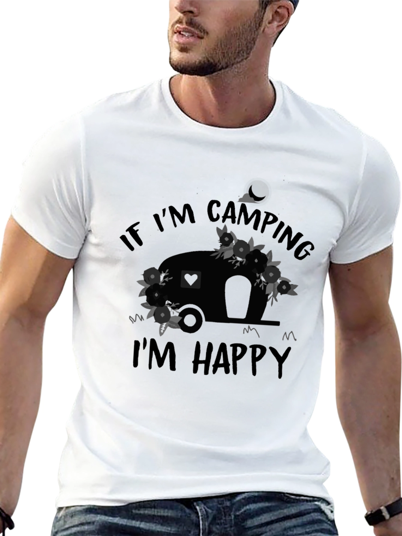 Camping Camper T-Shirt: If Im Camping Im Happy Tee