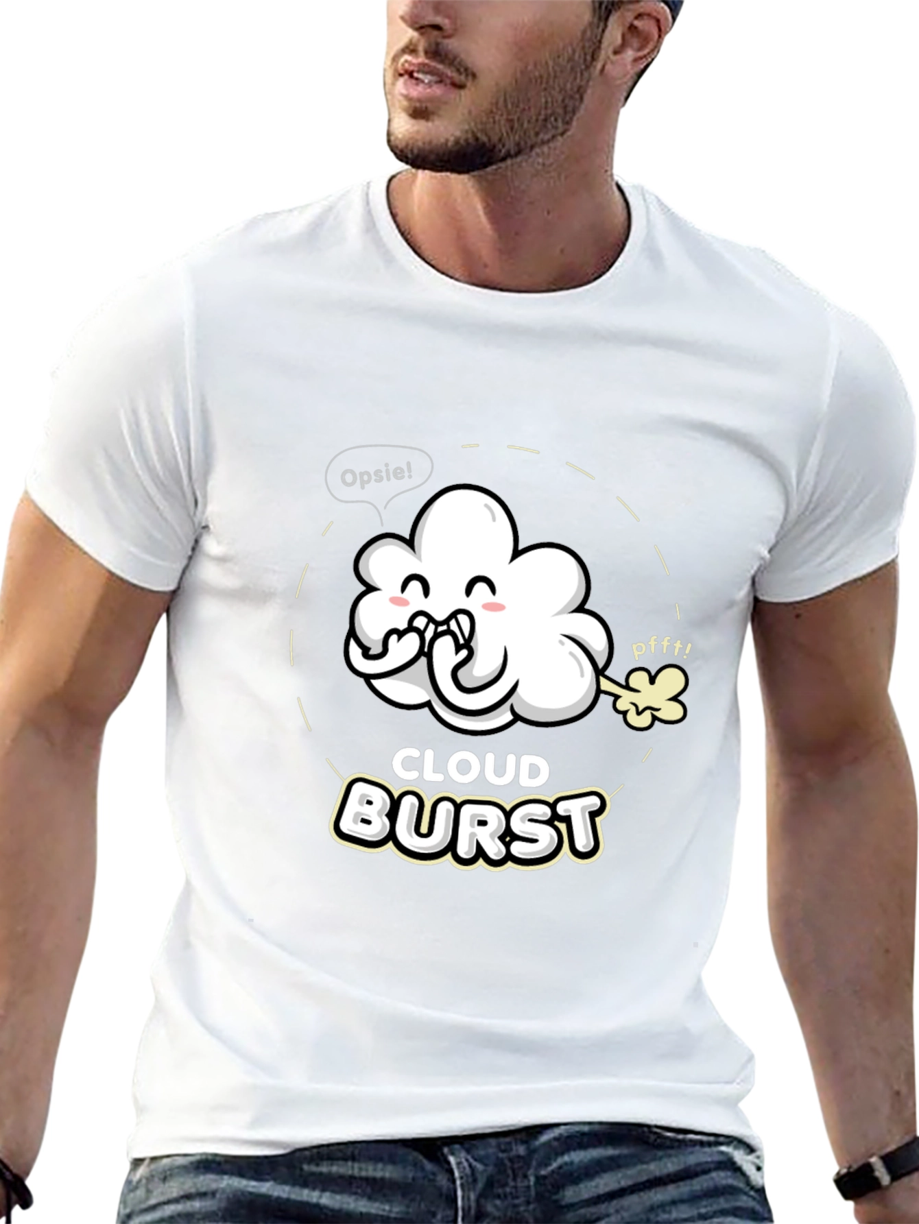 Cloud Burst Graphic T-Shirt - Funny Cartoon Tee