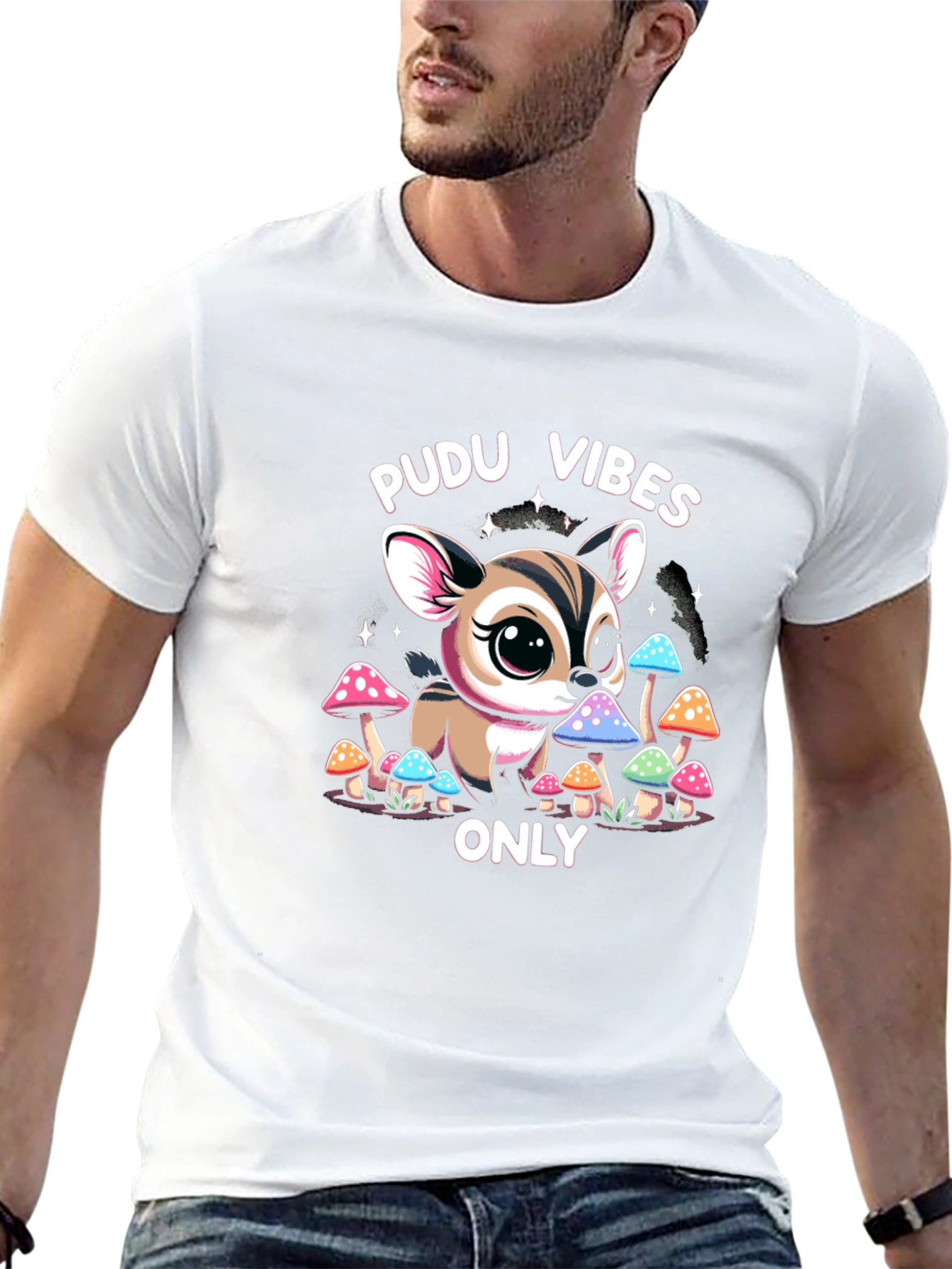 Pudu Vibes Only Graphic Tee - Black Cotton T-Shirt