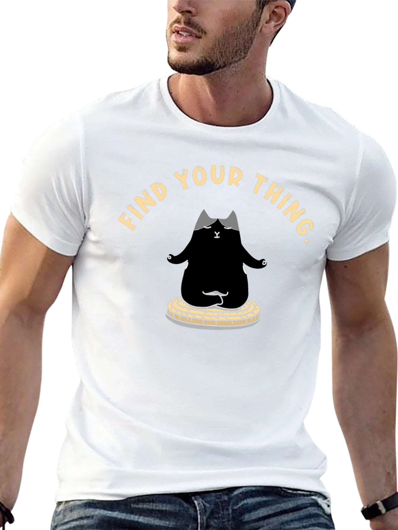 Find Your Thing Cat Meditation T-Shirt