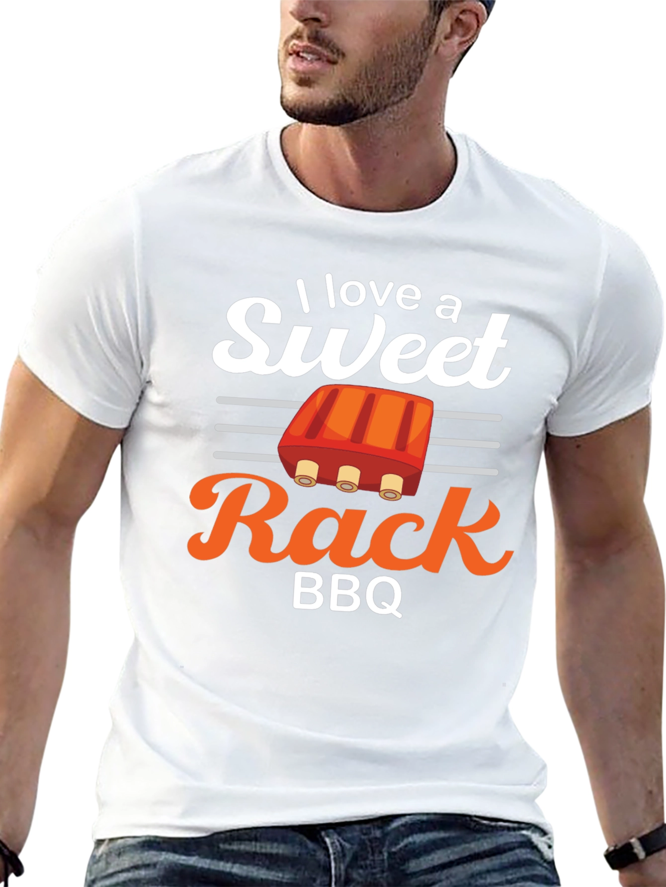 Sweet Rack BBQ T-Shirt - Novelty Ribs Tee