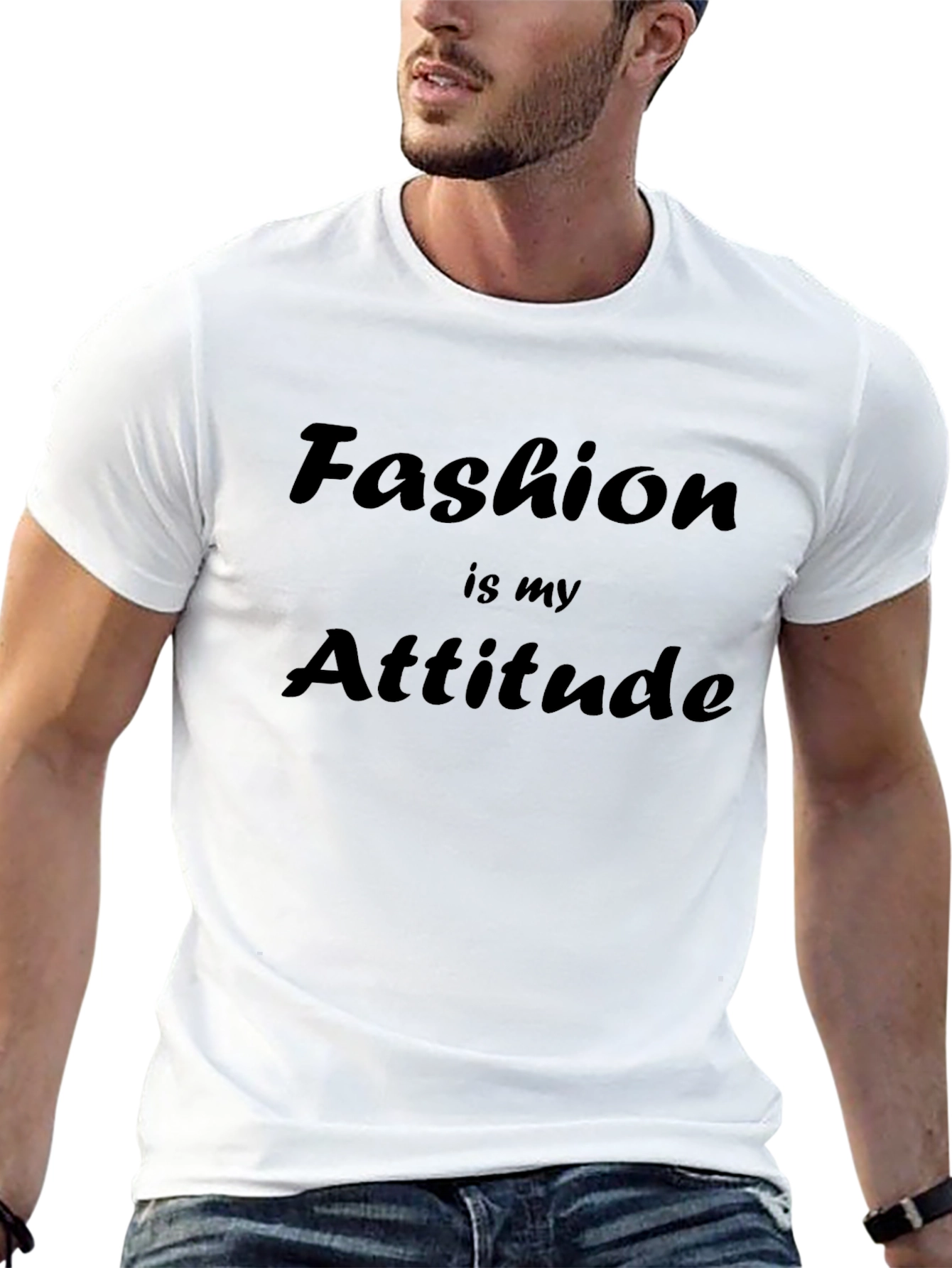 Fashion is My Attitude Black Graphic Tee
