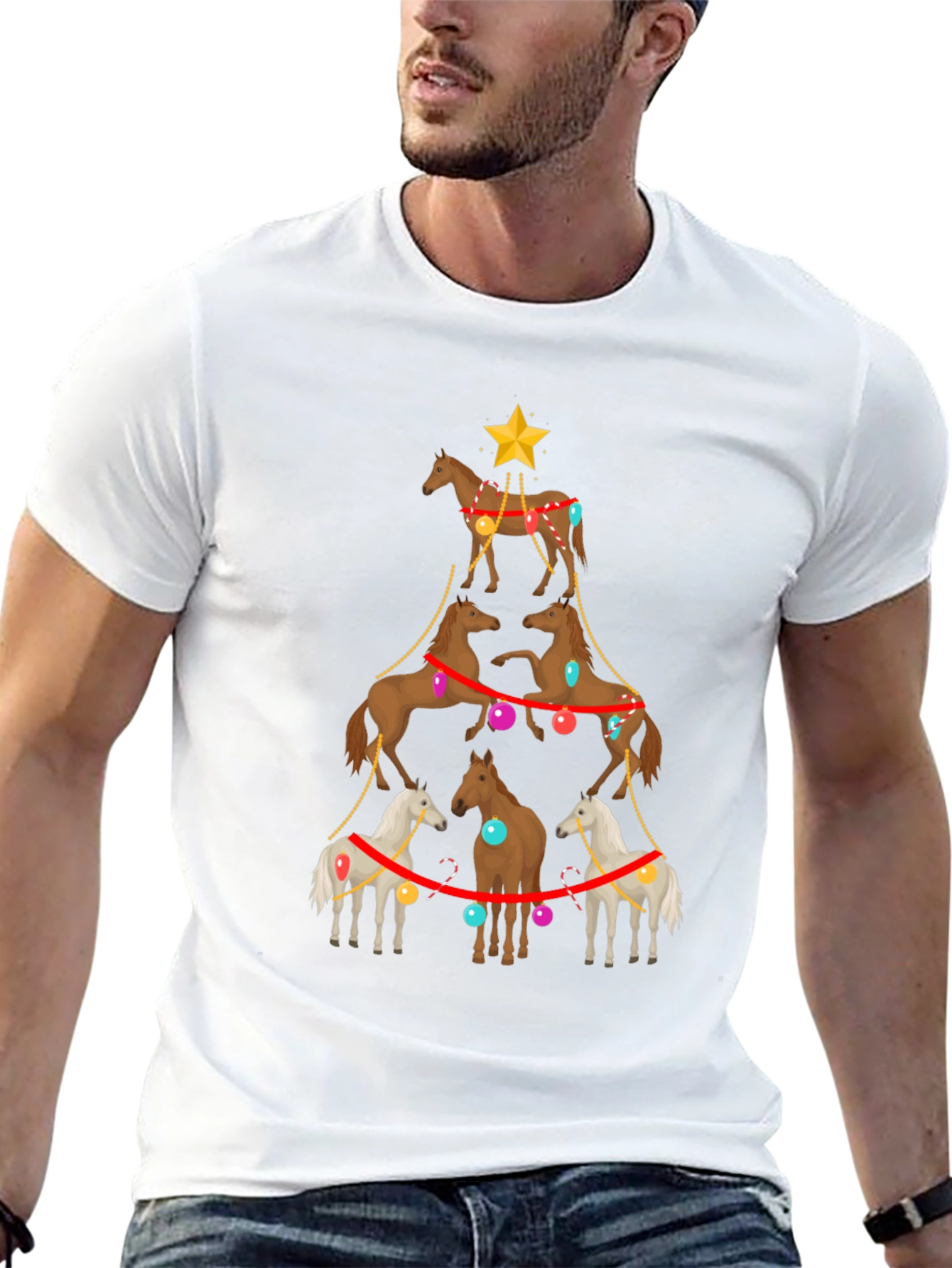 Horse Christmas Tree T-Shirt