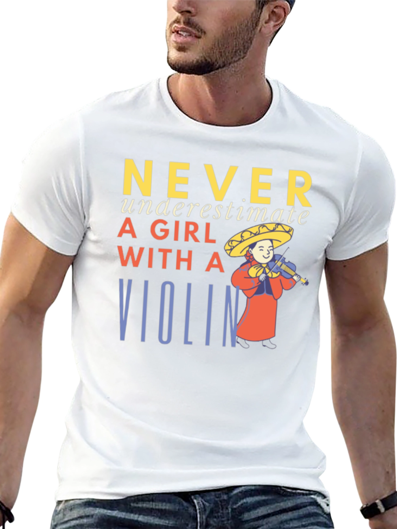Never Underestimate A Girl With A Violin T-Shirt
