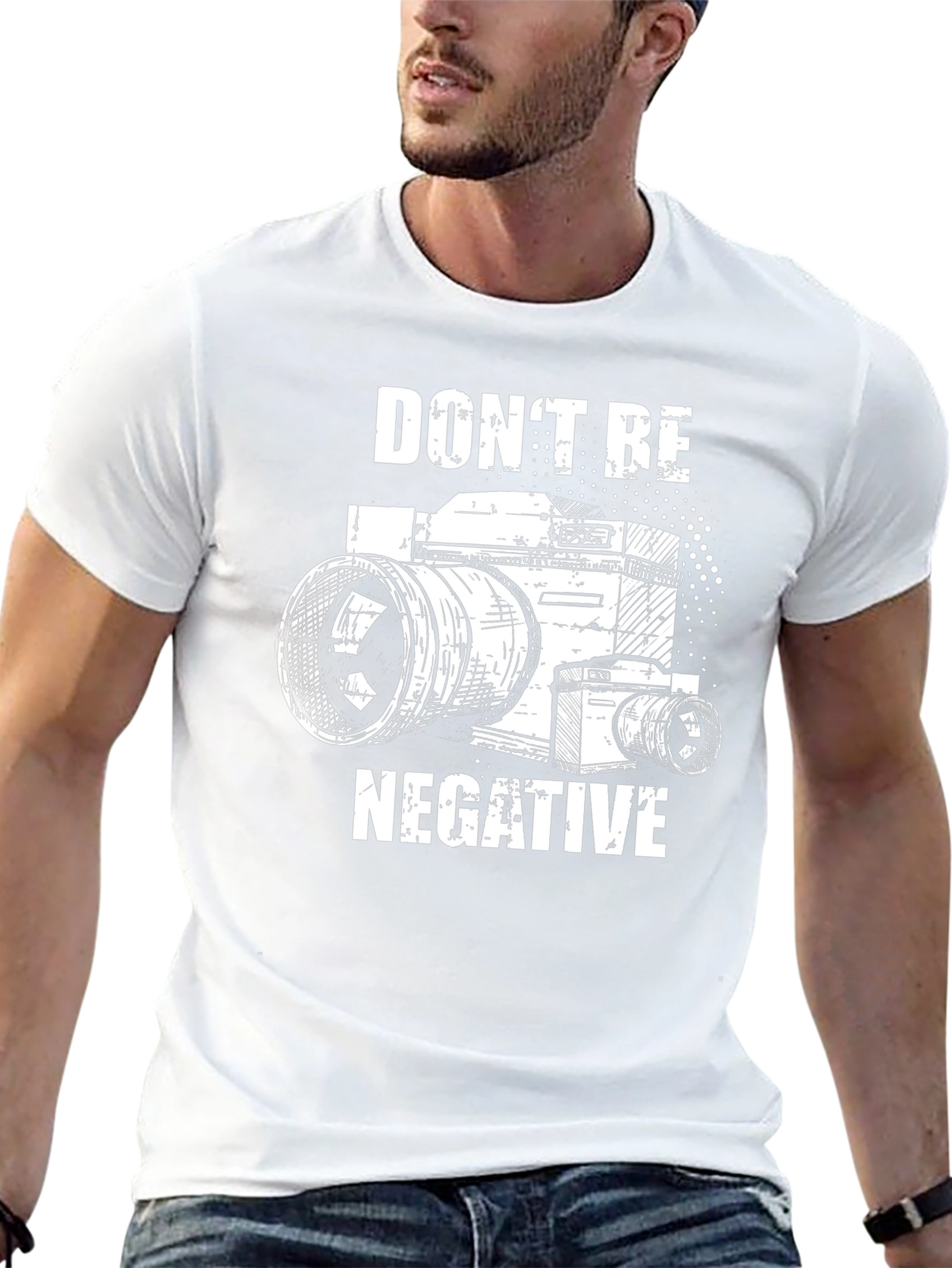 Dont Be Negative Camera Graphic T-Shirt