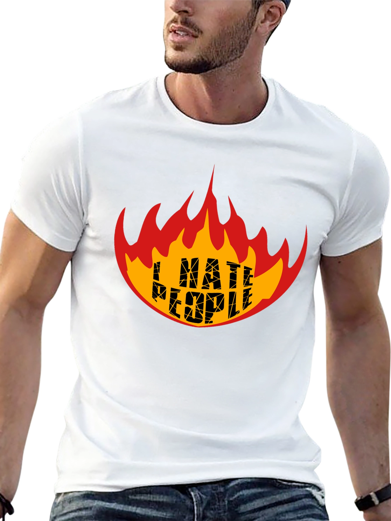 I Hate People Graphic Tee - Flame Design
