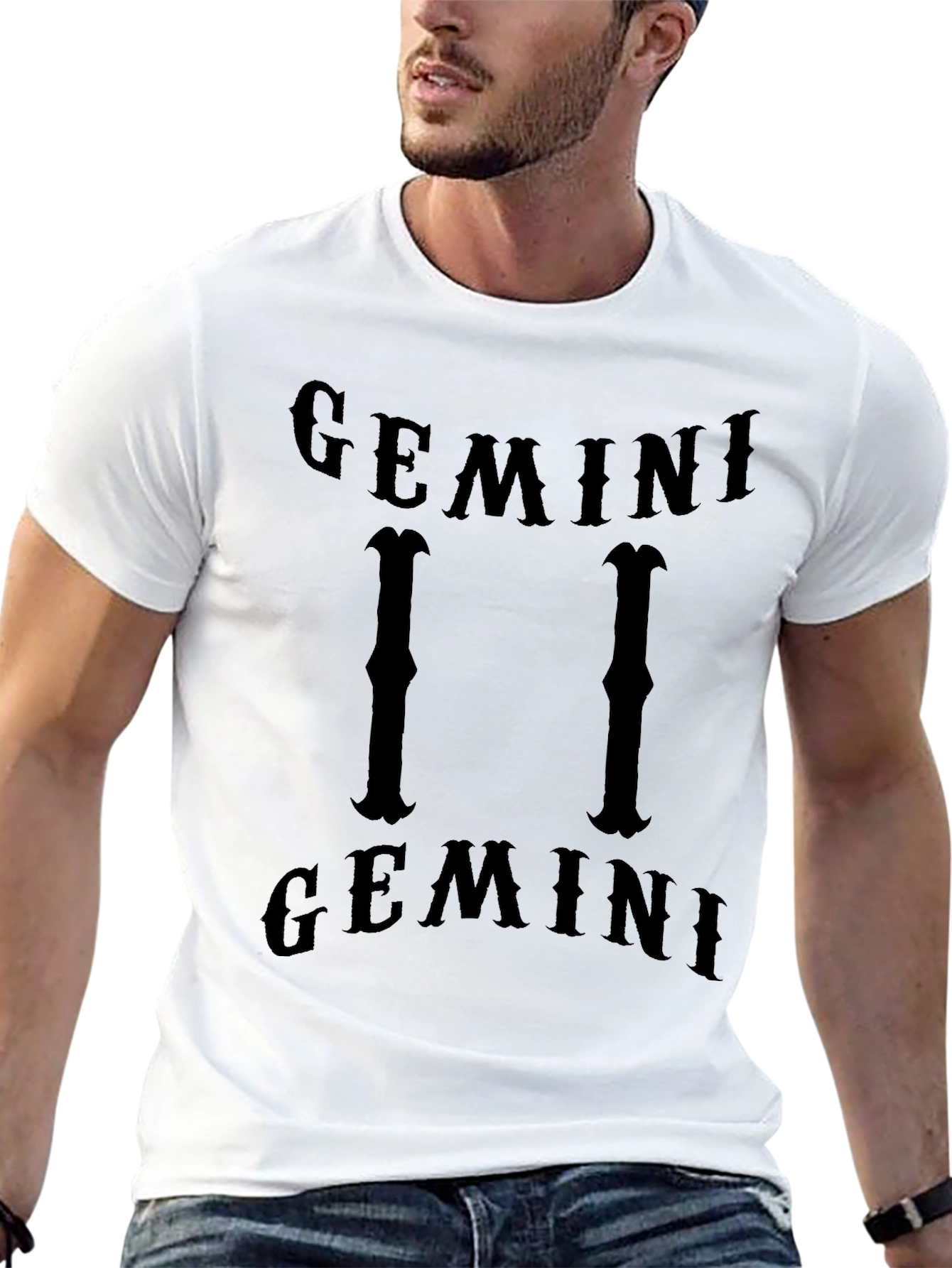 Gemini Zodiac Black Graphic T-Shirt