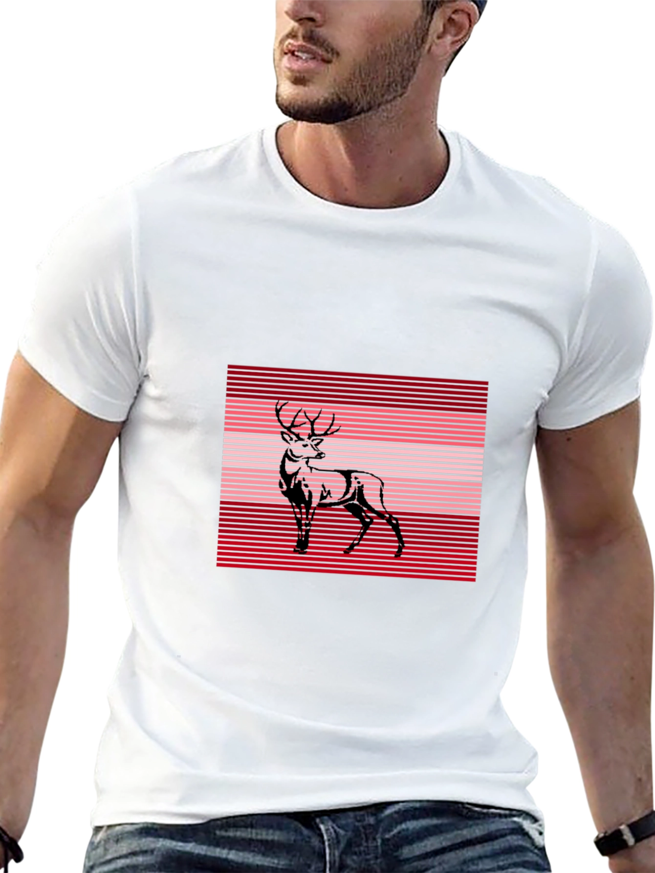 Deer Graphic Tee - Stylish Black T-Shirt