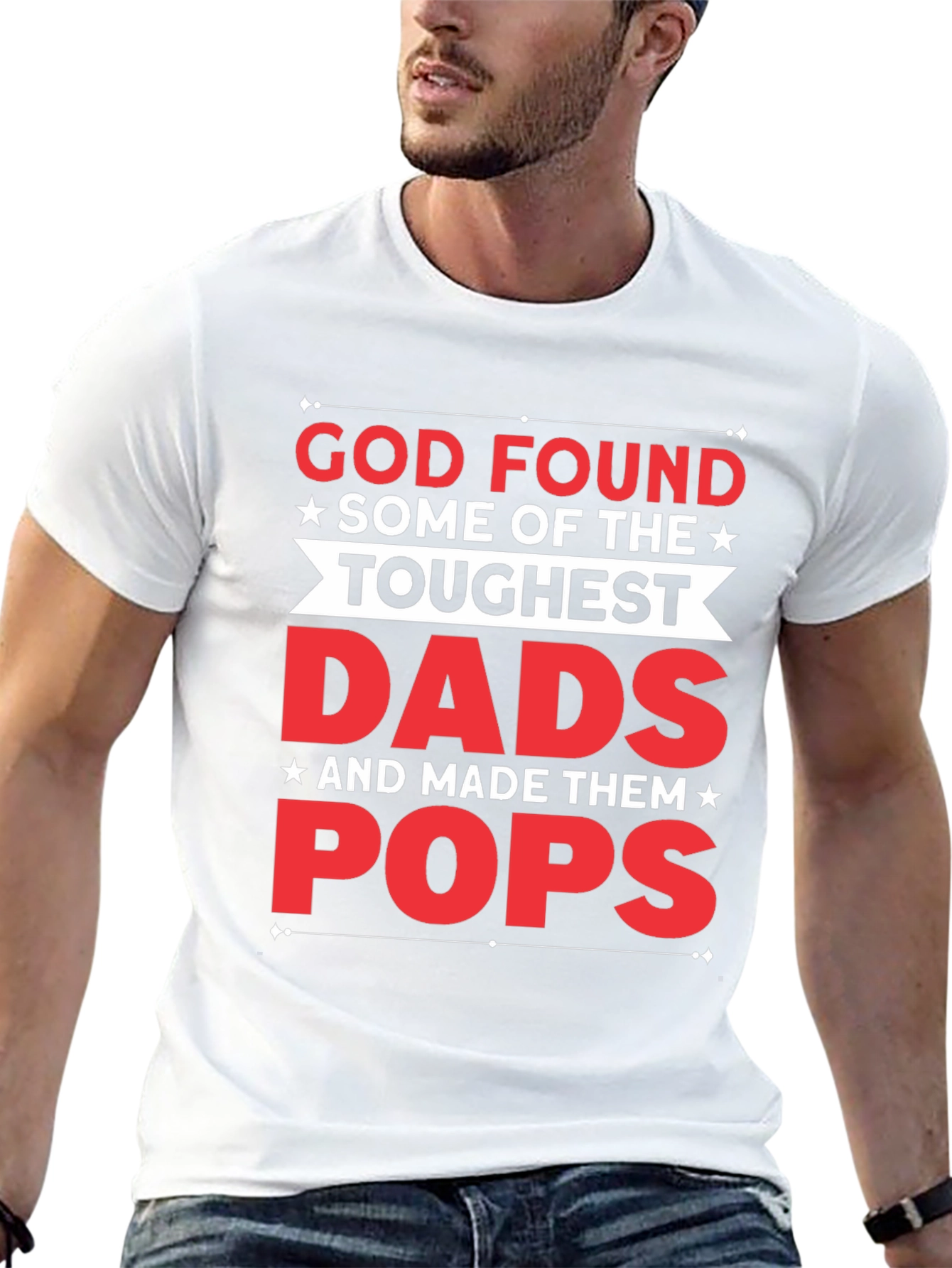 Toughest Dads Pops Graphic T-Shirt