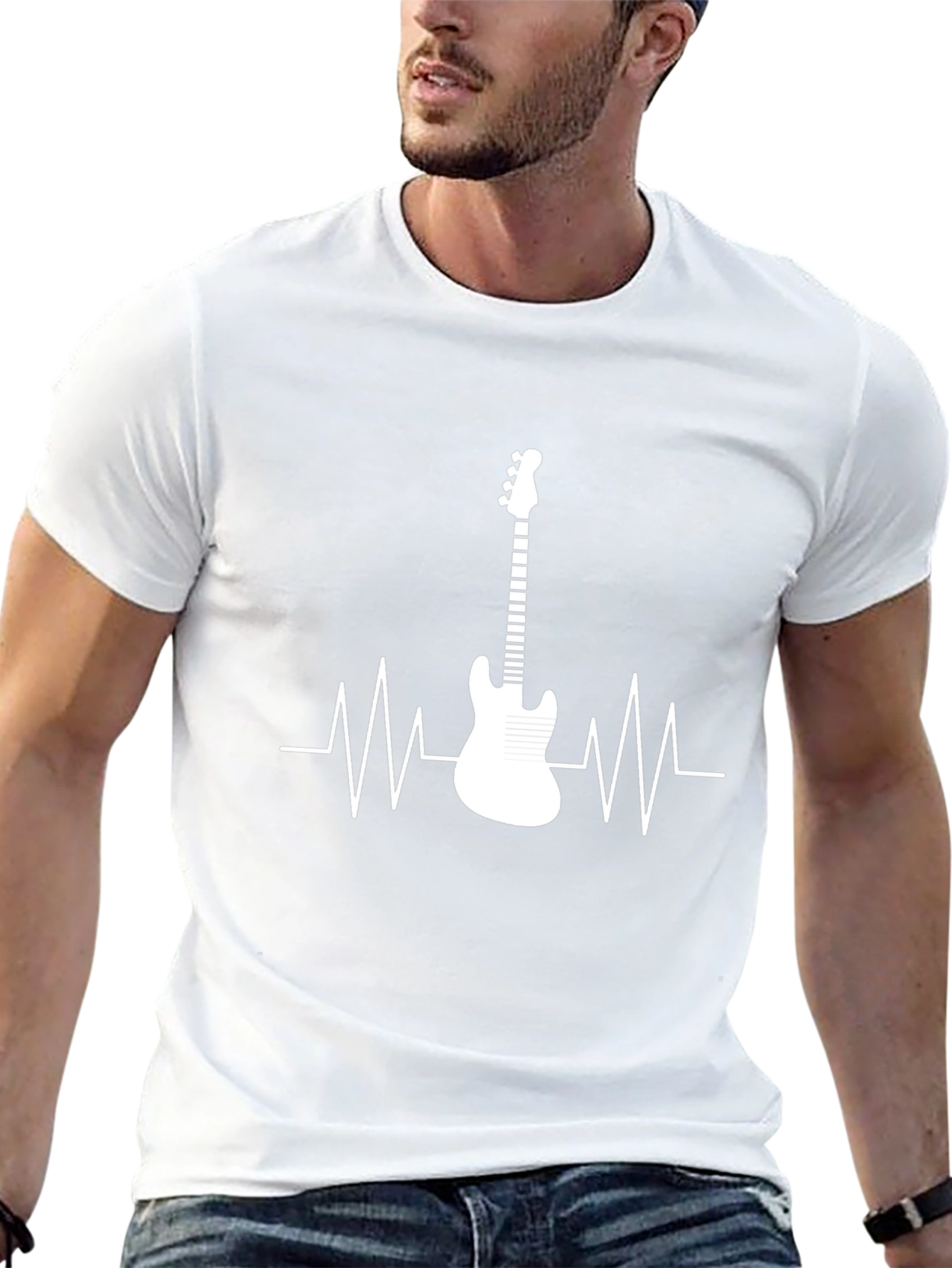 Guitar Heartbeat T-Shirt - Music Lover Tee