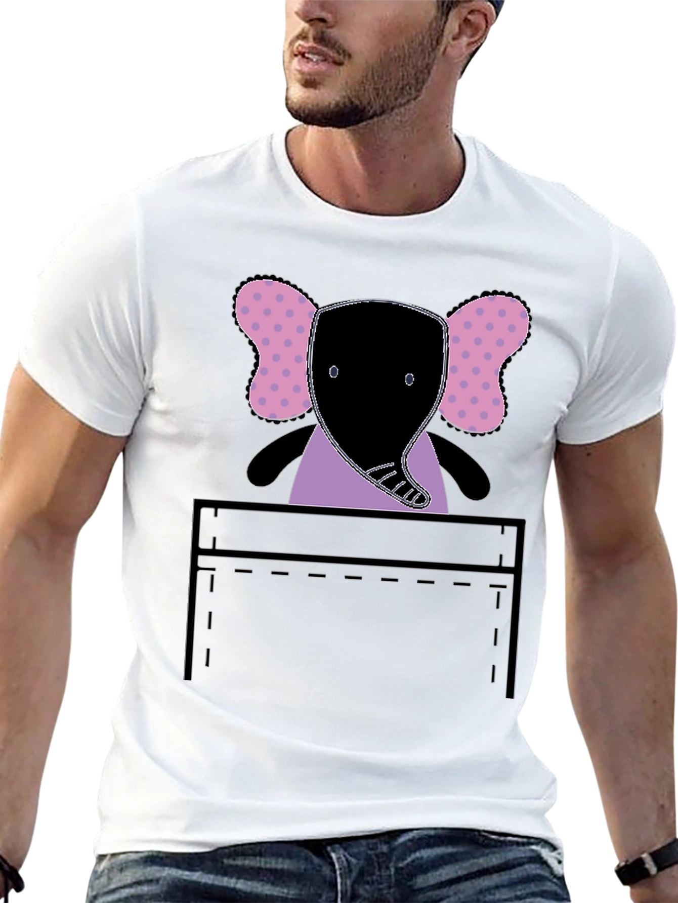Elephant Pocket Graphic Tee - Fun and Playful!