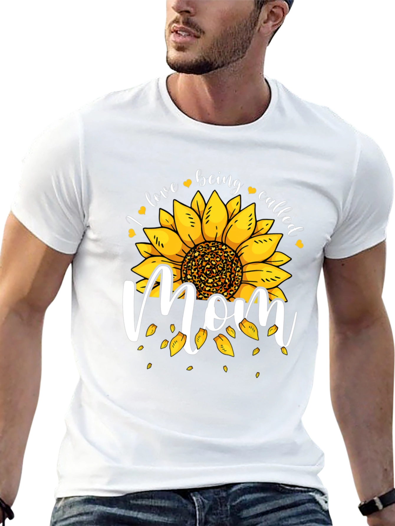 Sunflower Mom Graphic Tee - Black Cotton Blend