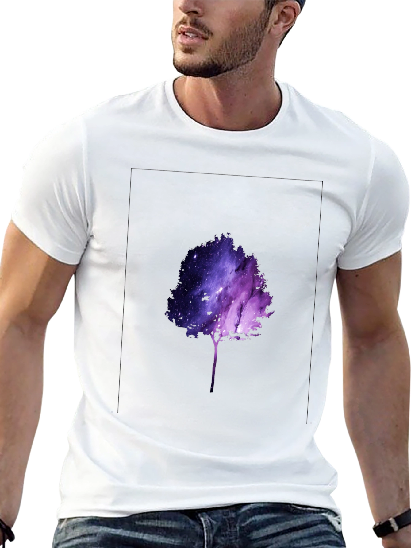 Galaxy Tree Graphic Black T-Shirt