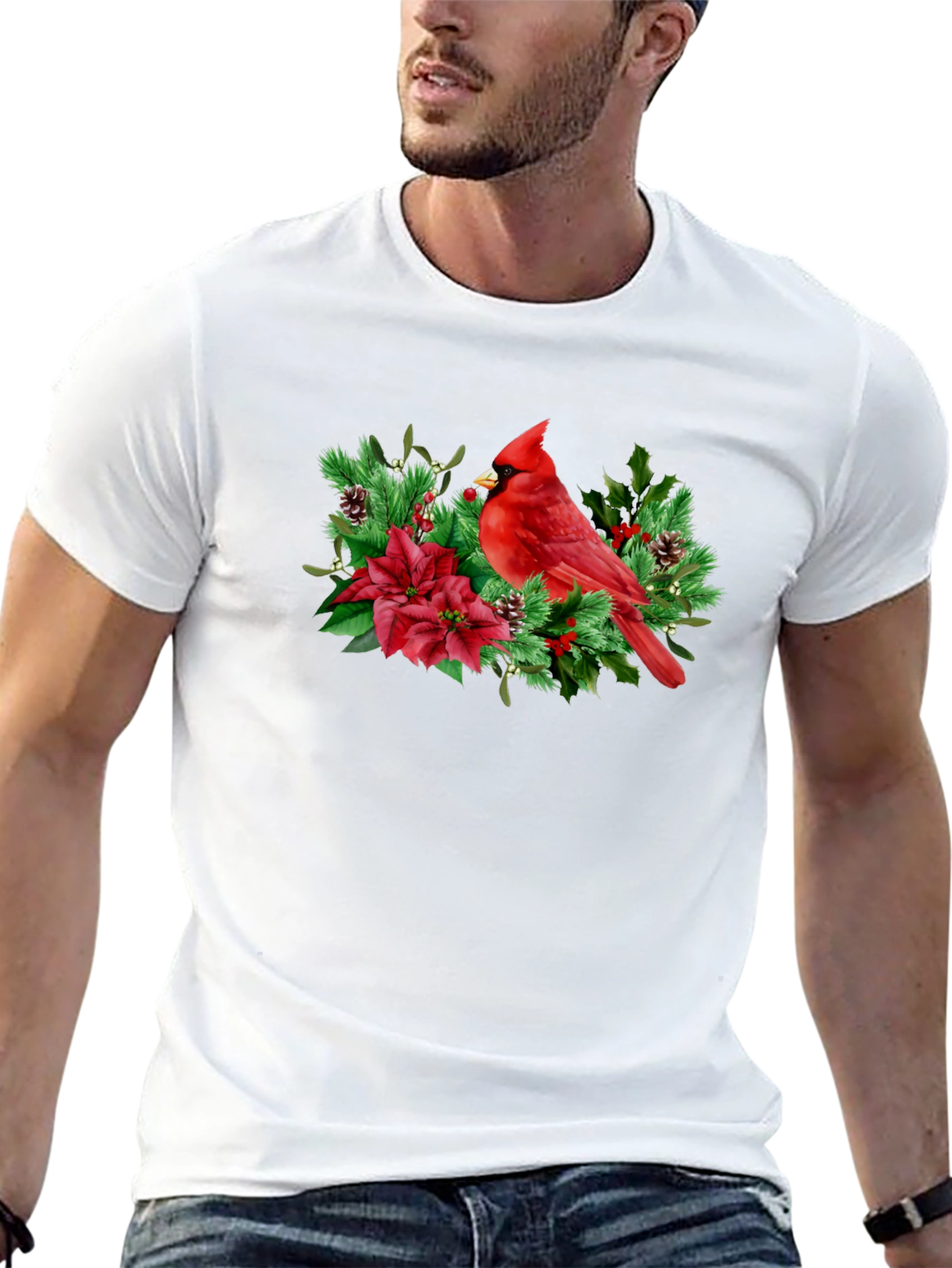 Cardinal Bird Christmas Graphic Tee