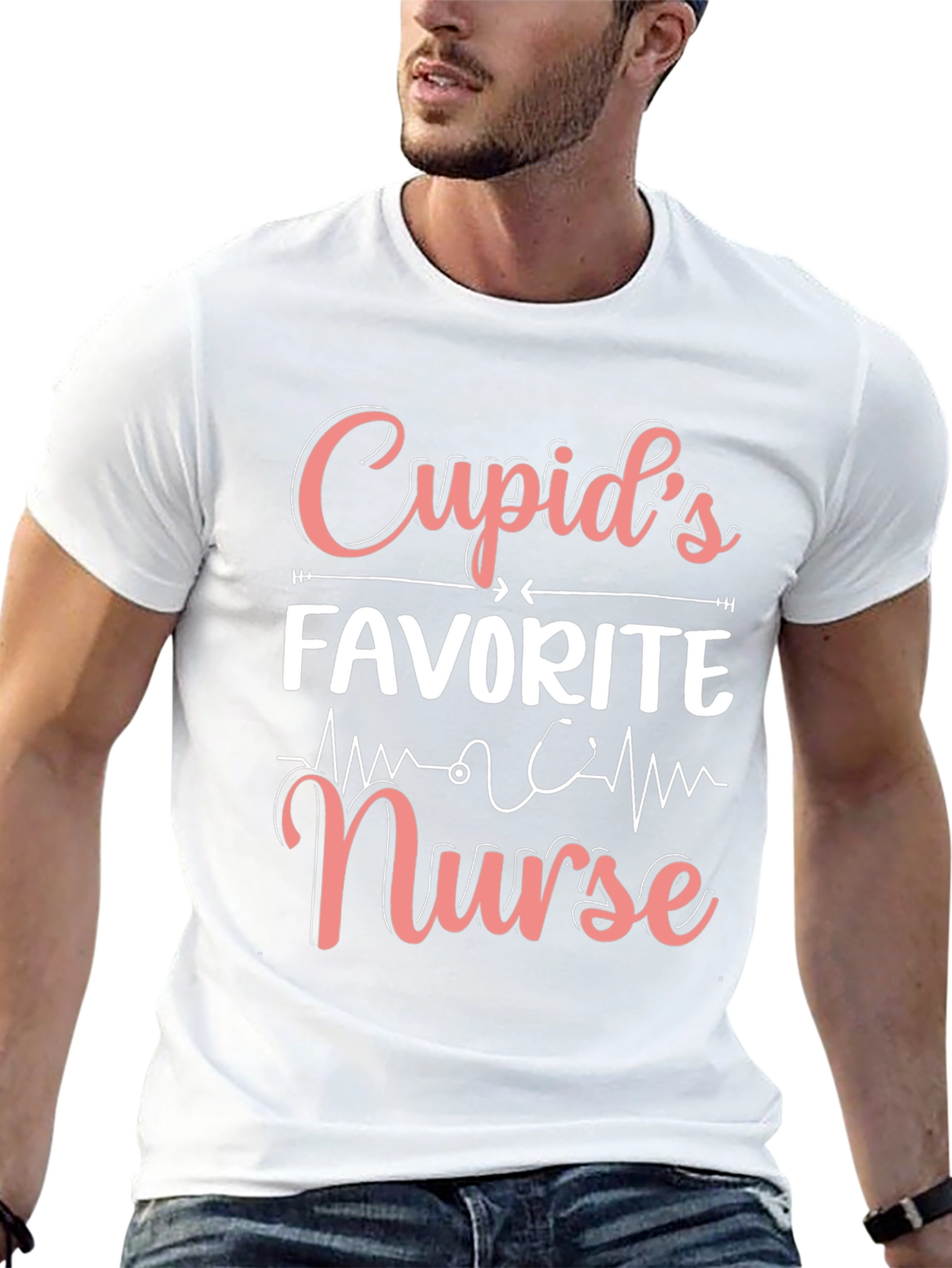 Cupids Favorite Nurse Graphic T-Shirt - Black