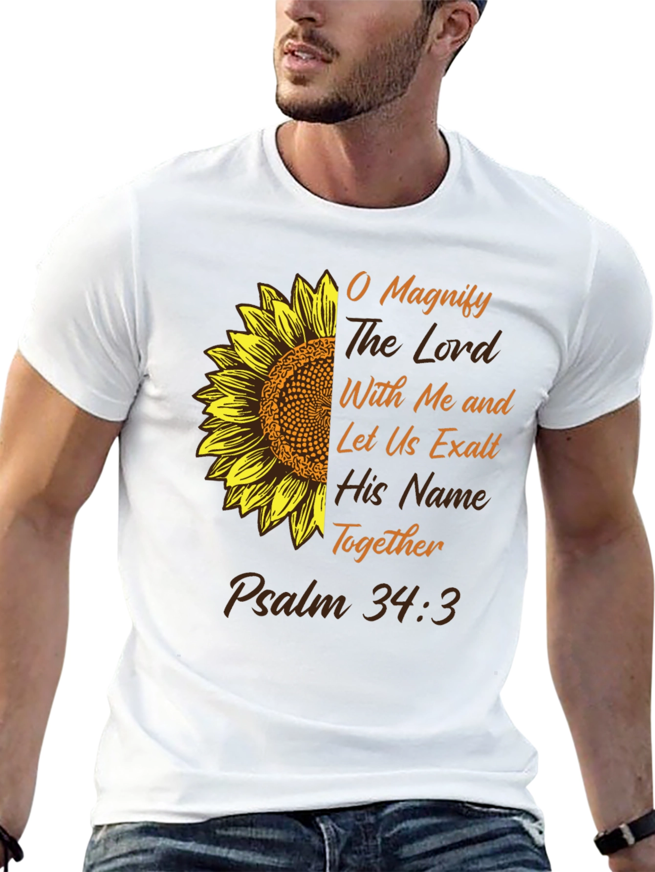 O Magnify the Lord Sunflower Christian T-Shirt
