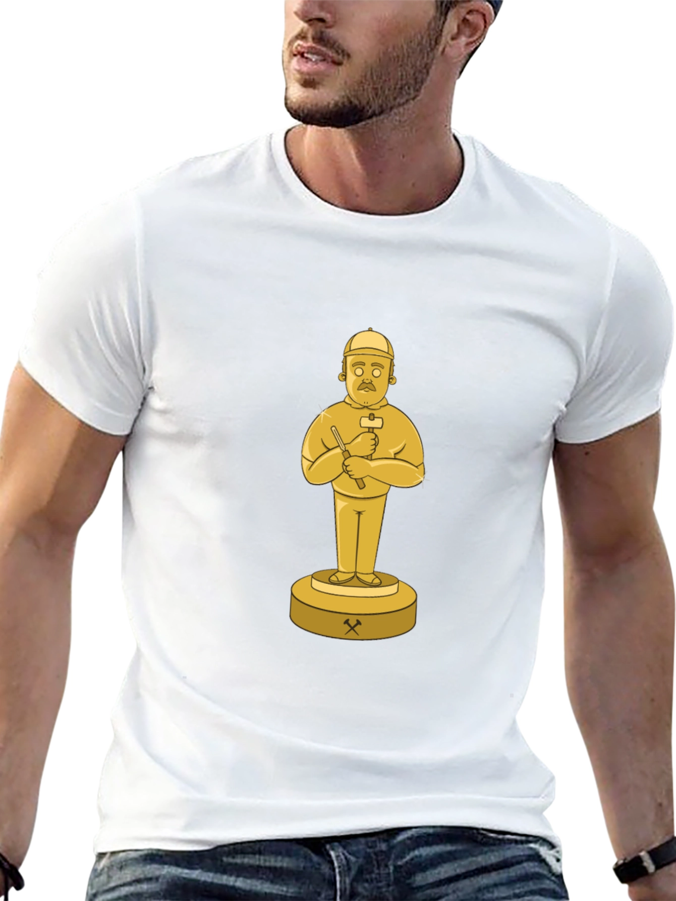 Black T-Shirt with Miner Trophy Graphic