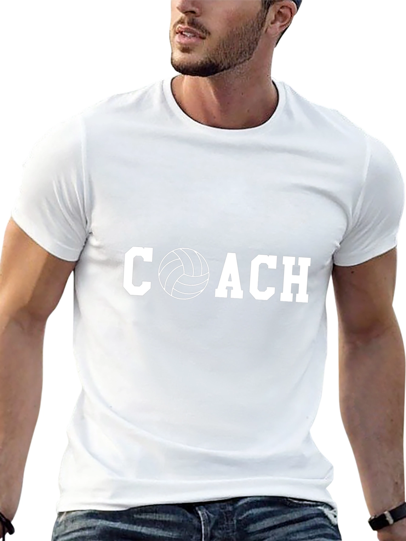 Volleyball Coach T-Shirt - Sporty Crew Neck Tee