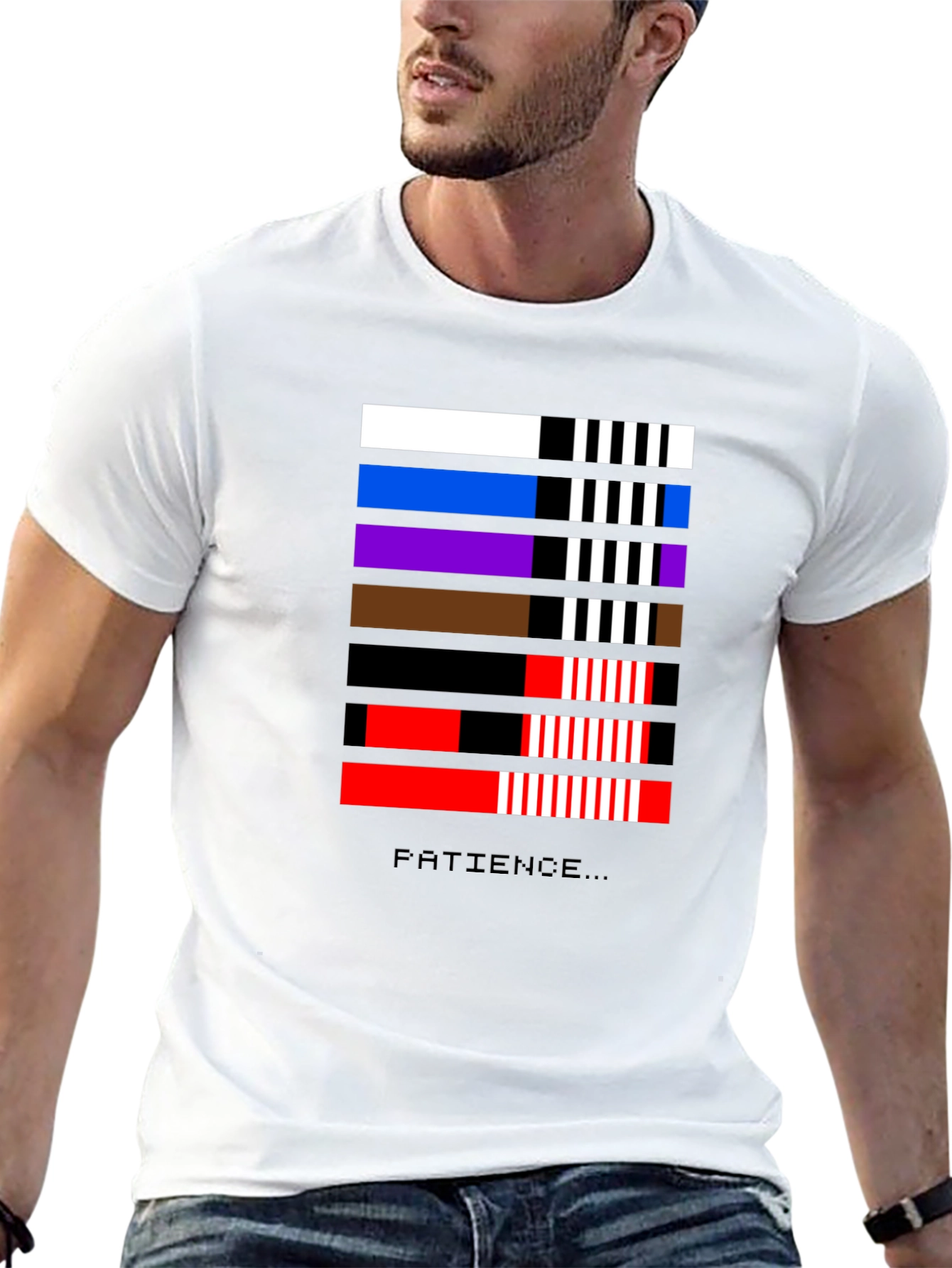 BJJ Patience T-Shirt - Jiu-Jitsu Belt Stripe Design