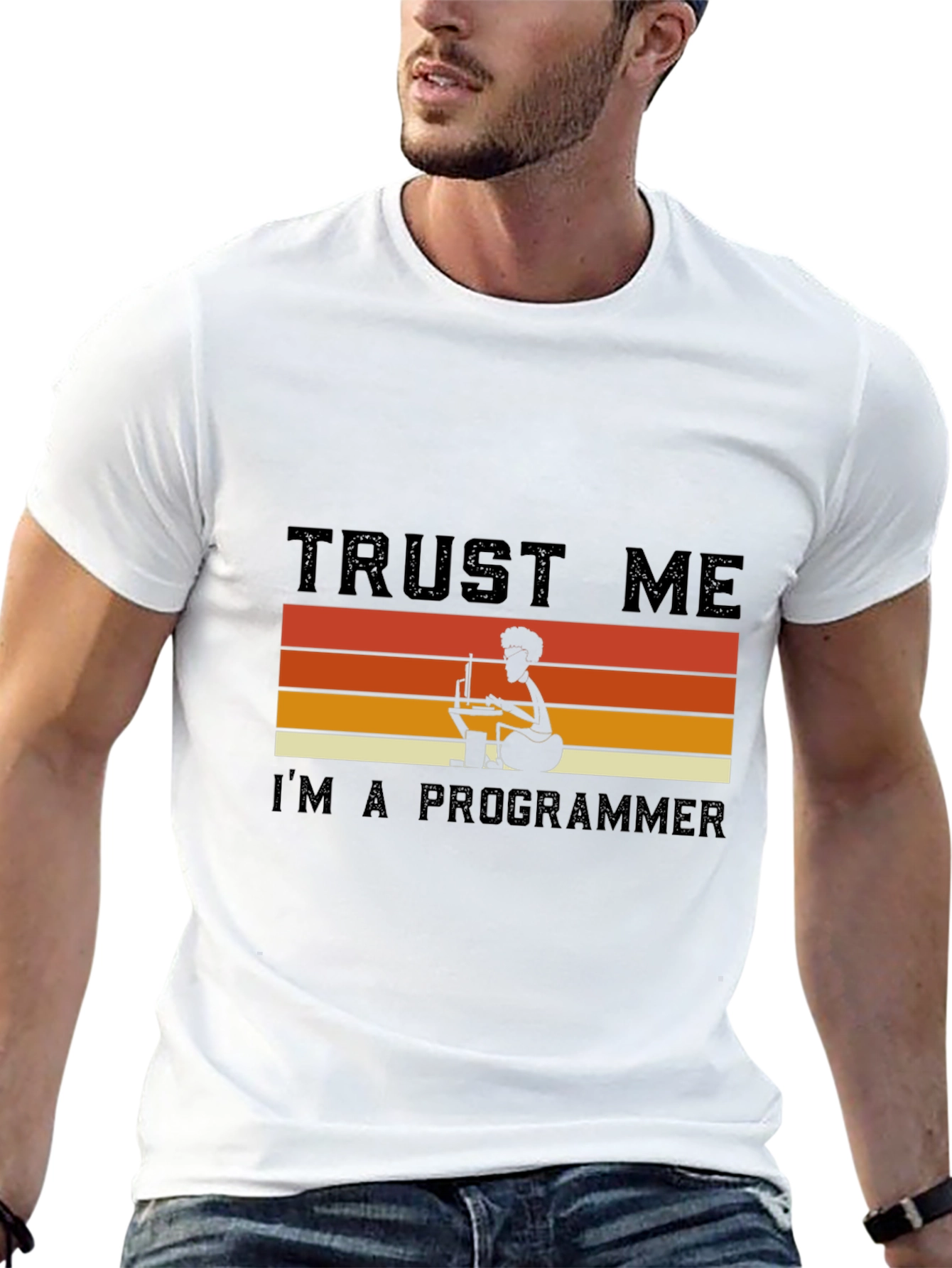 Trust Me Im a Programmer Retro Style Black T-Shirt