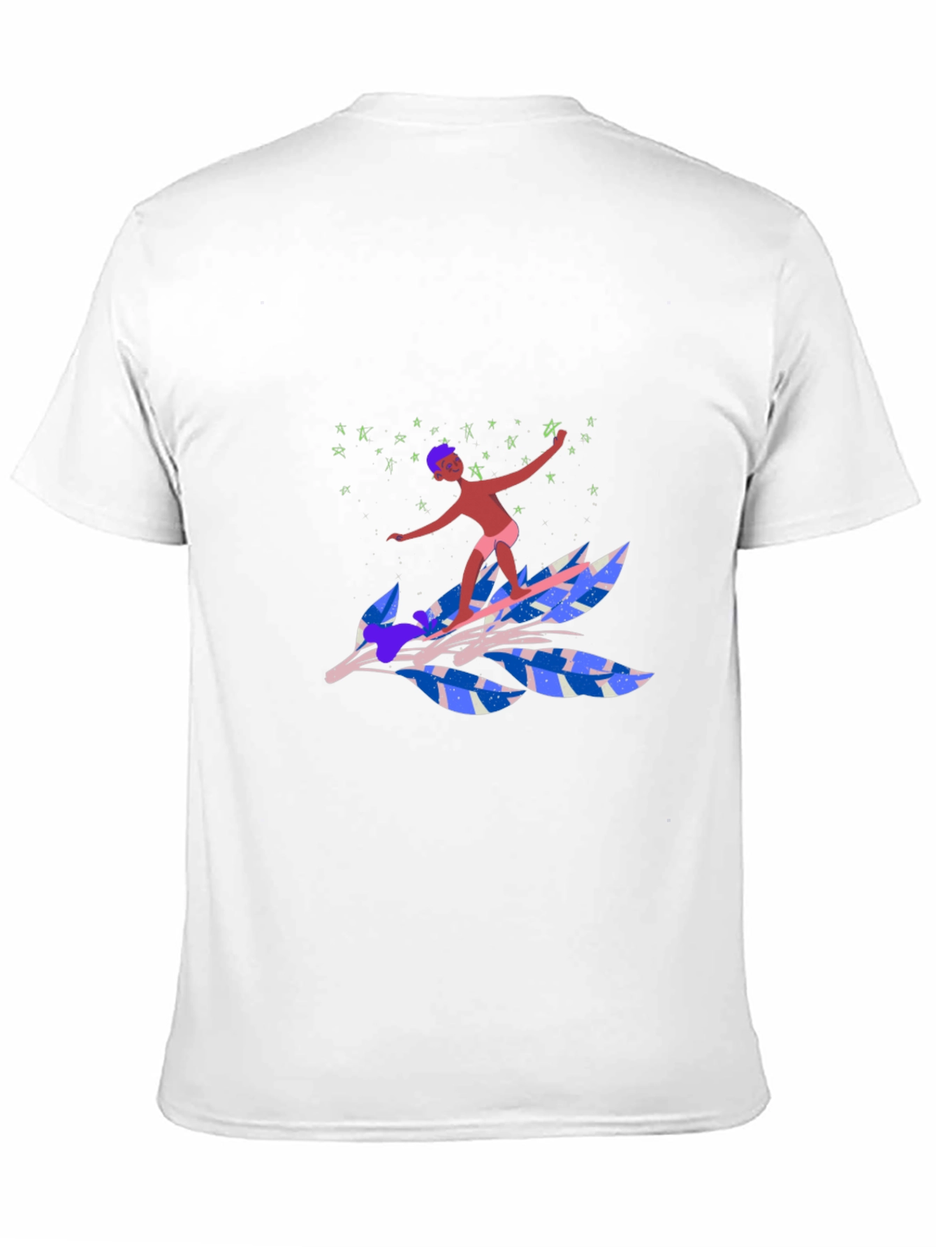 Surfing Leaf Graphic Tee - Unique Design