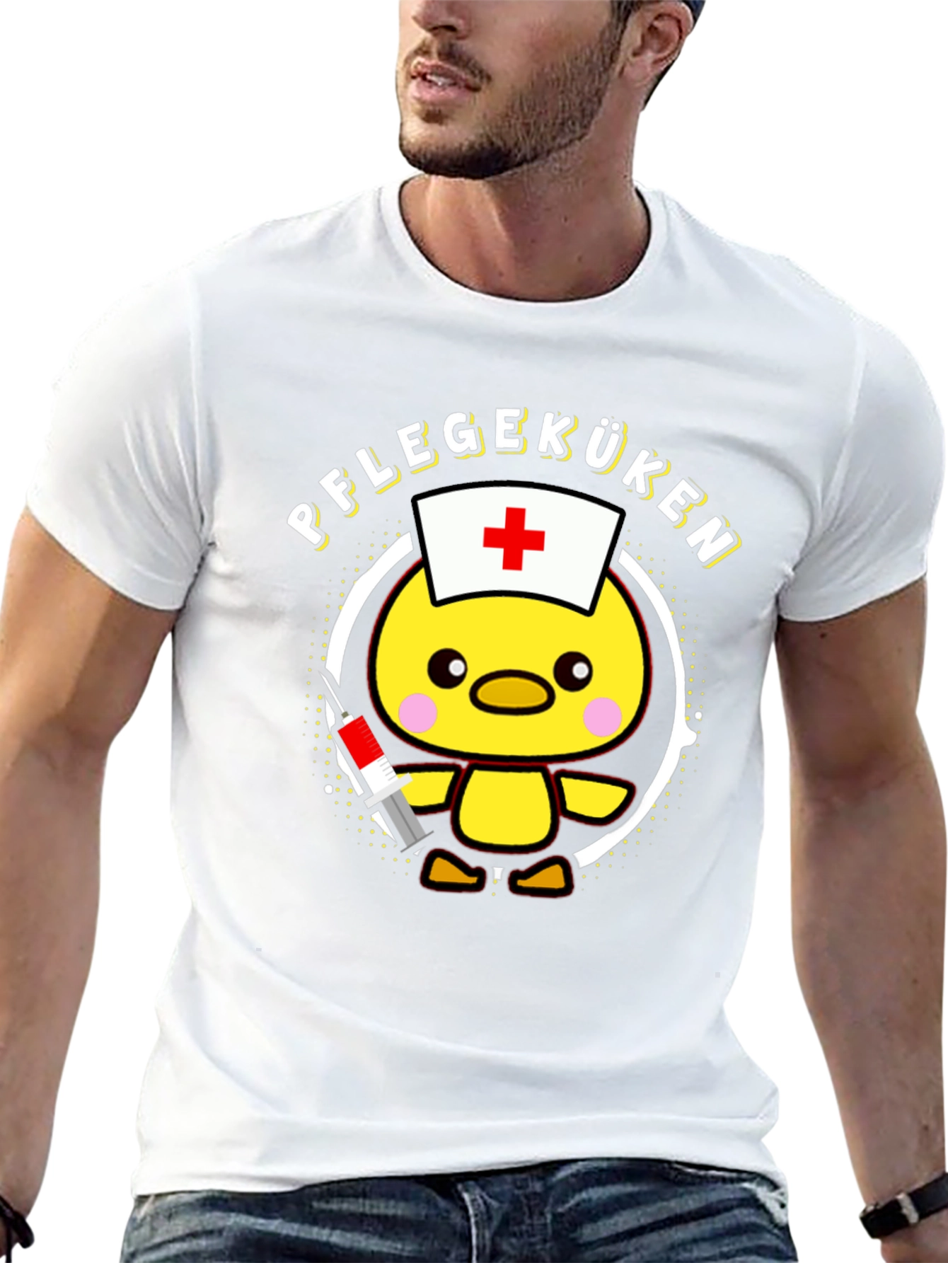 Pflegeküken T-Shirt - Cute Nurse Chick Design