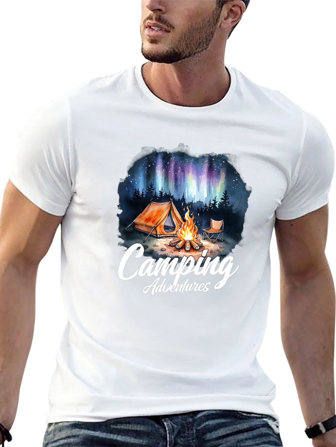 Camping Adventures Graphic Tee - Outdoor Nature Design