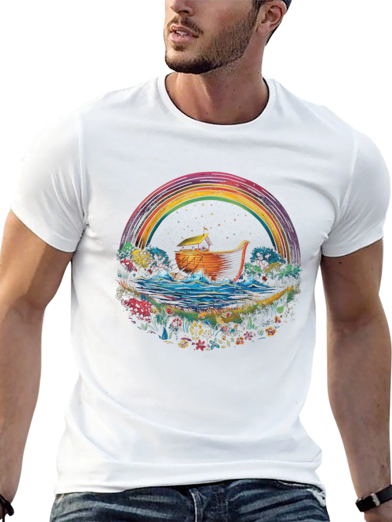 Noahs Ark Rainbow T-Shirt