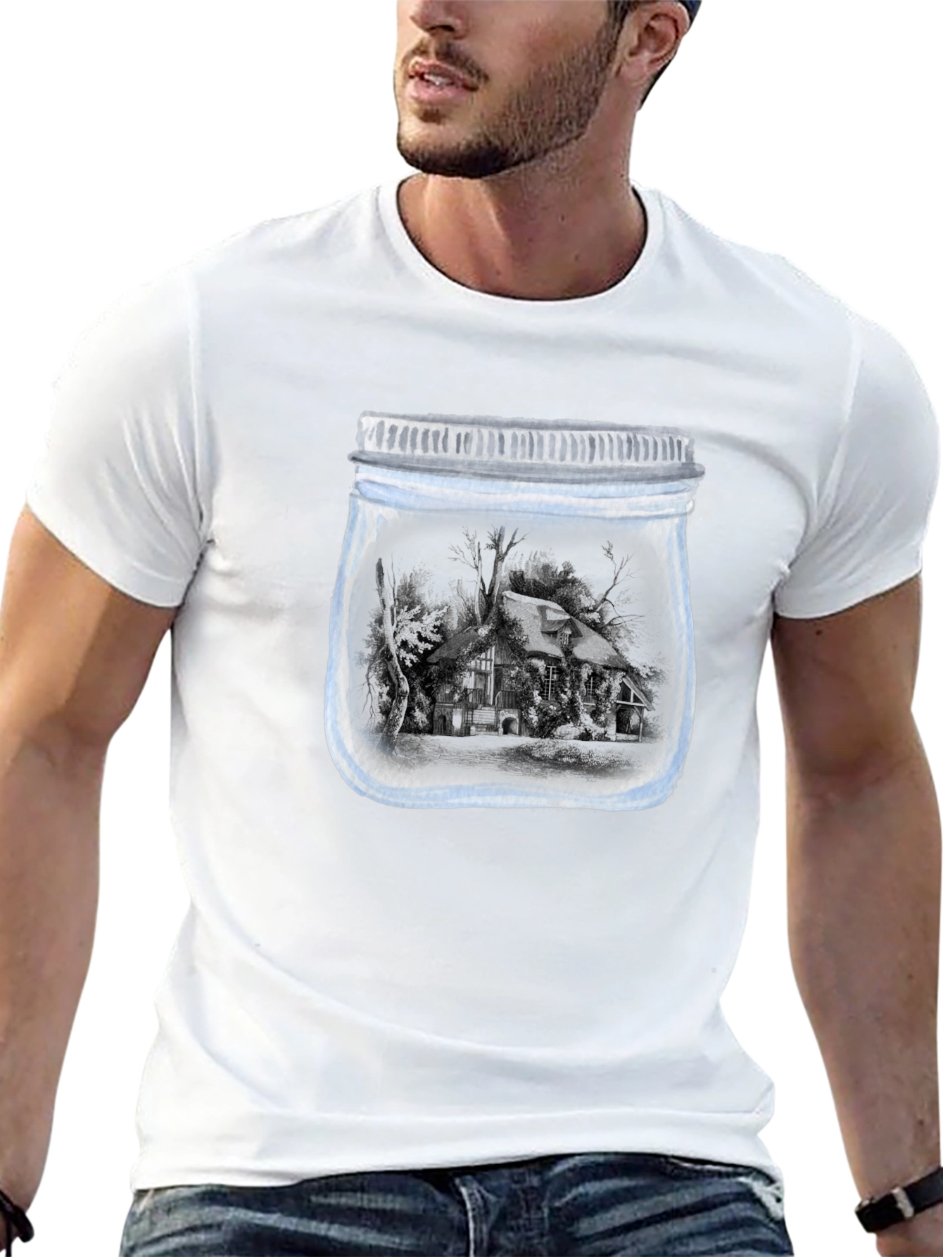Jarred Cabin Tee - Unique Graphic Print Shirt