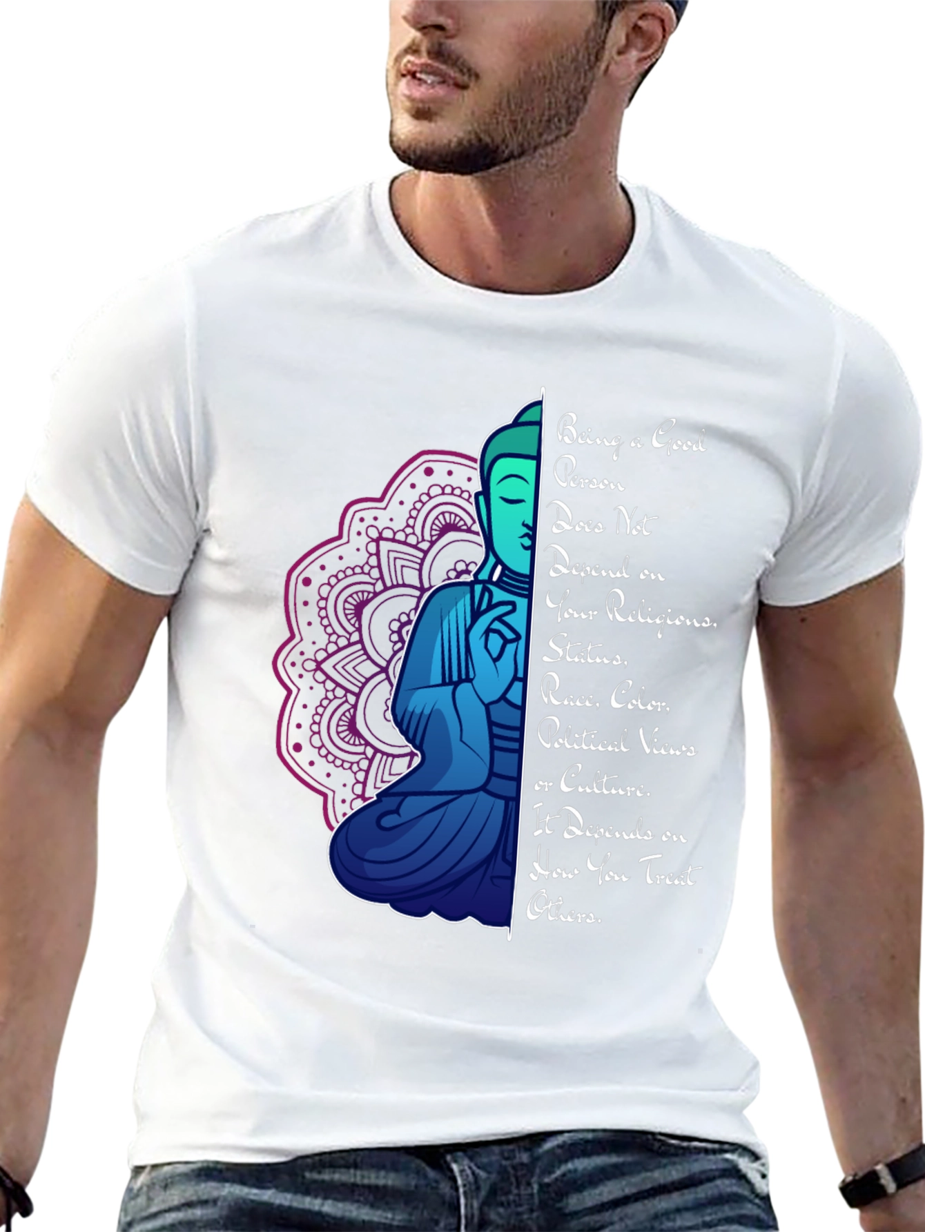 Being a Good Person T-Shirt Buddha Mandala Graphic Tee