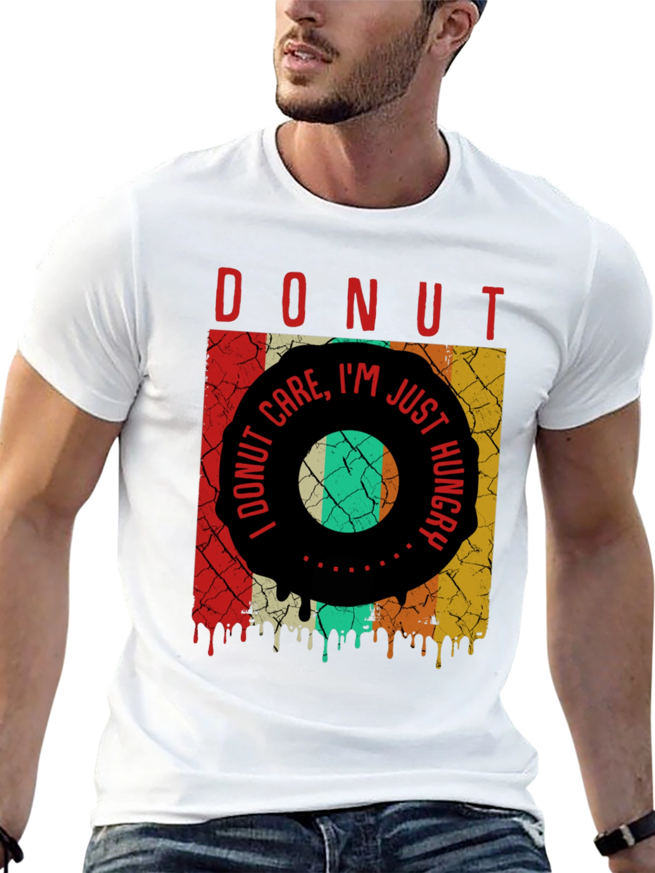 Donut Care Im Just Hungry Mens Graphic Tee
