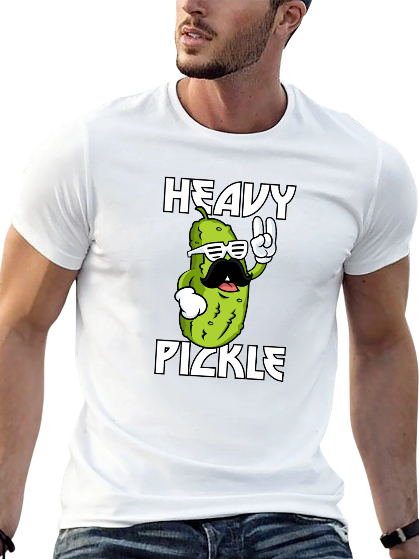 Heavy Pickle Graphic T-Shirt - Cool Novelty Tee