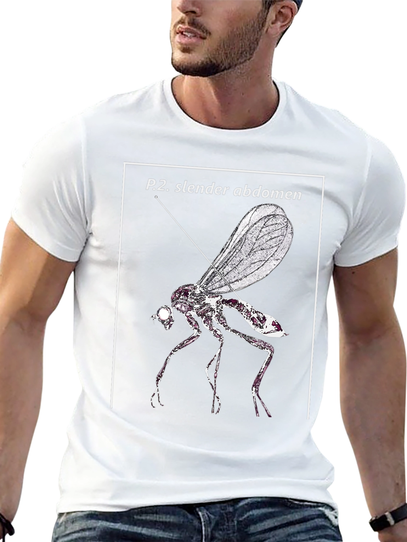 Slender Abdomen Fly Graphic Black T-Shirt