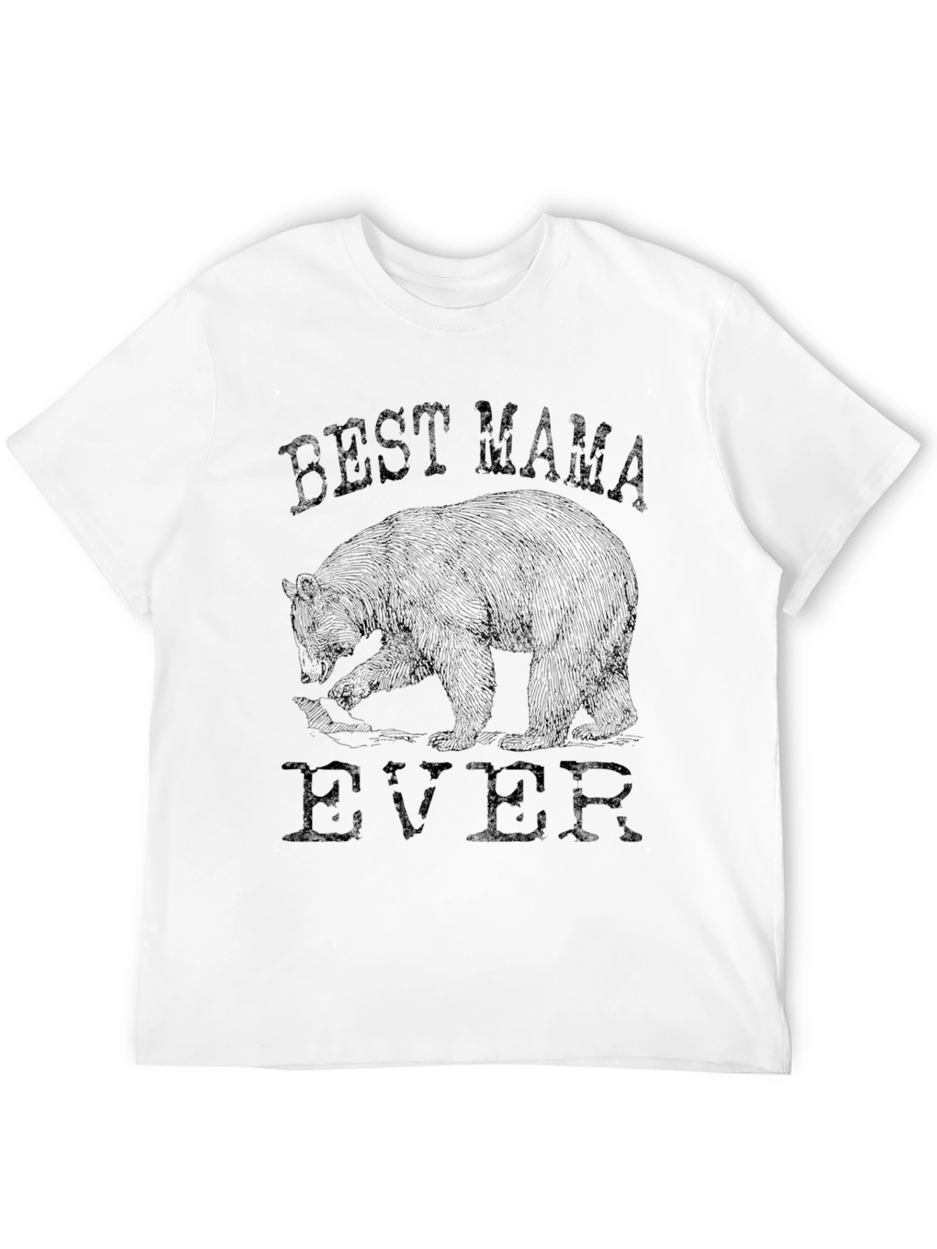 Best Mama Ever Bear T-Shirt - Black