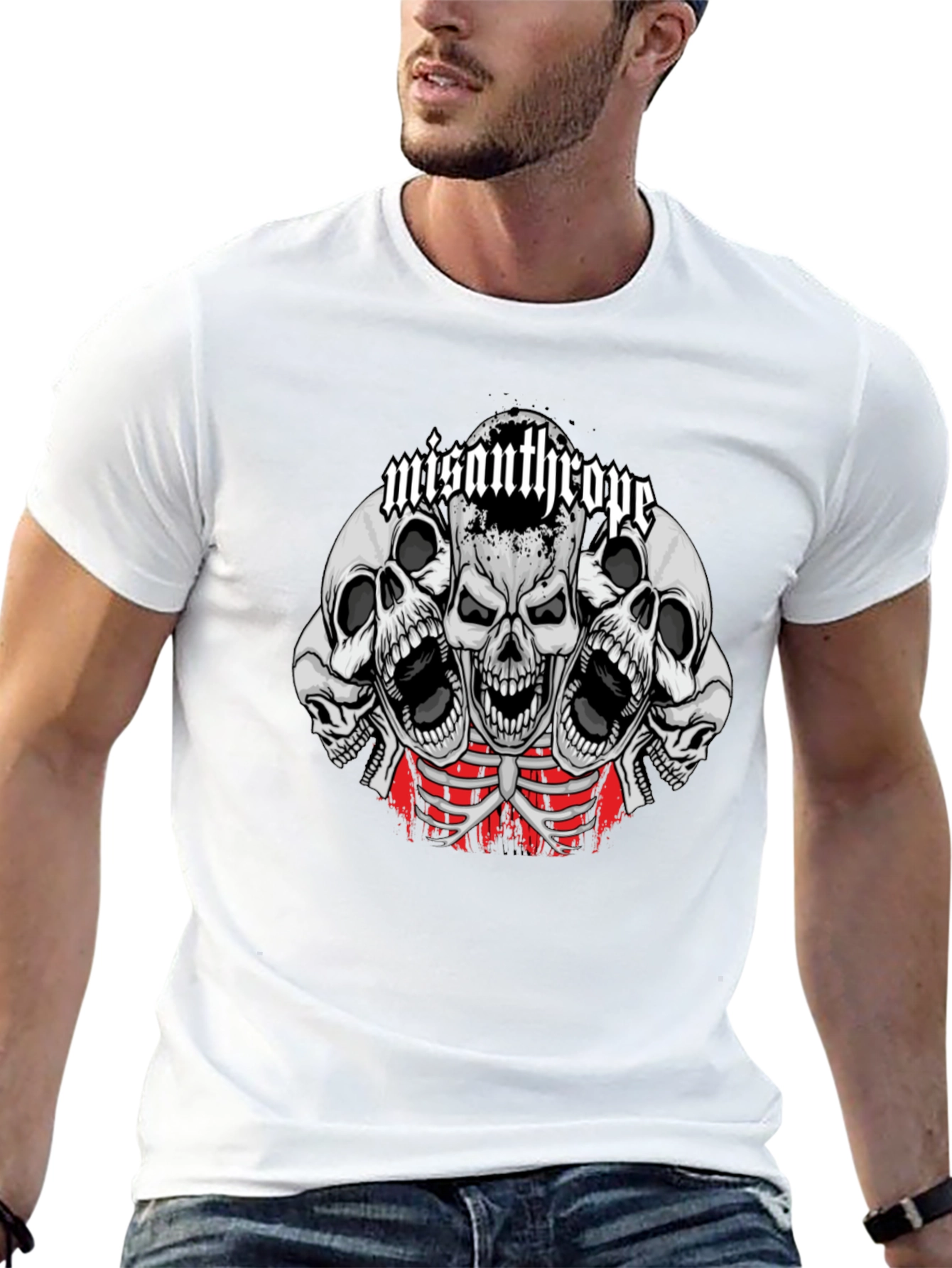 Misanthrope Skull Graphic Tee - Mens Black T-Shirt
