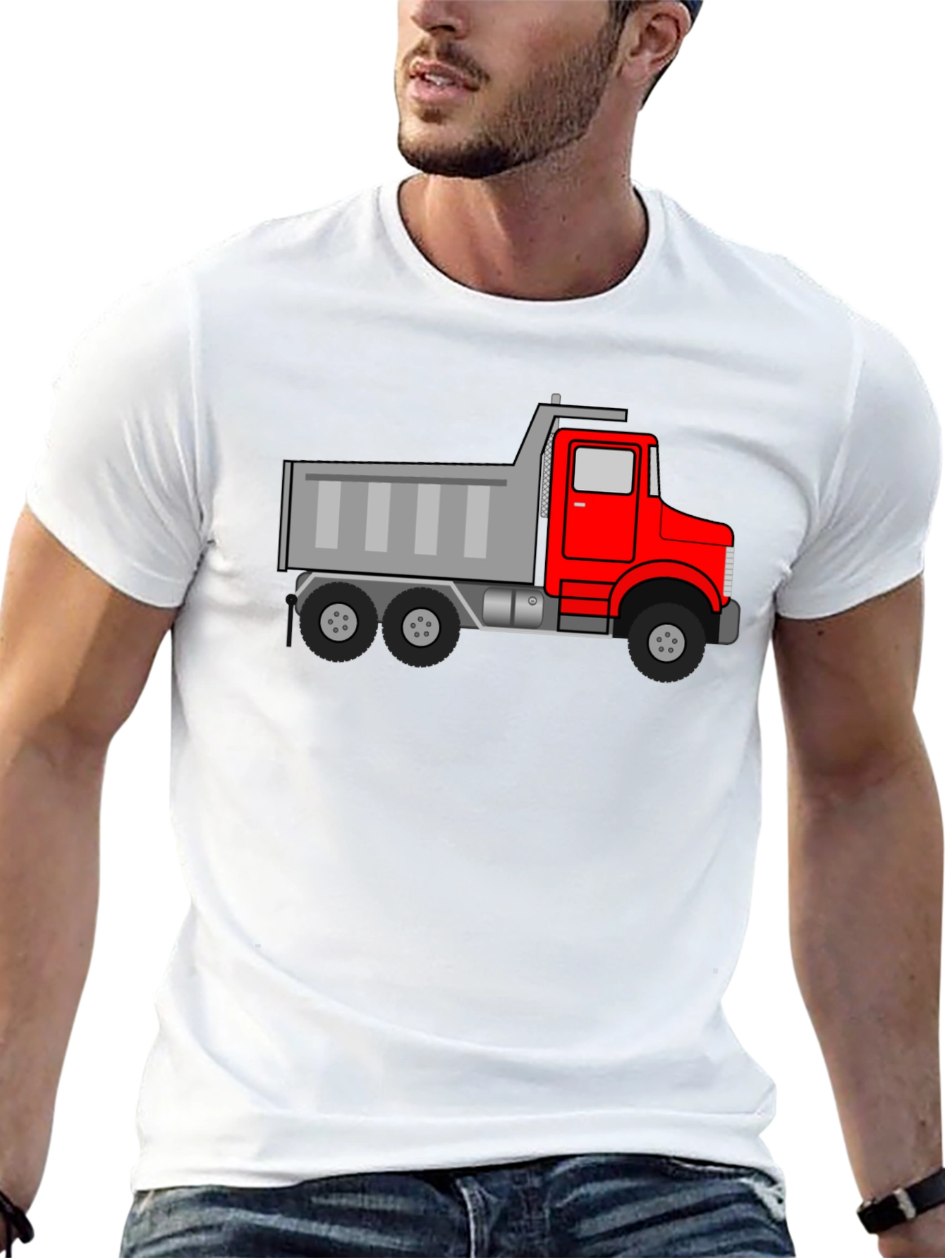 Dump Truck Graphic Tee - Black Cotton T-Shirt